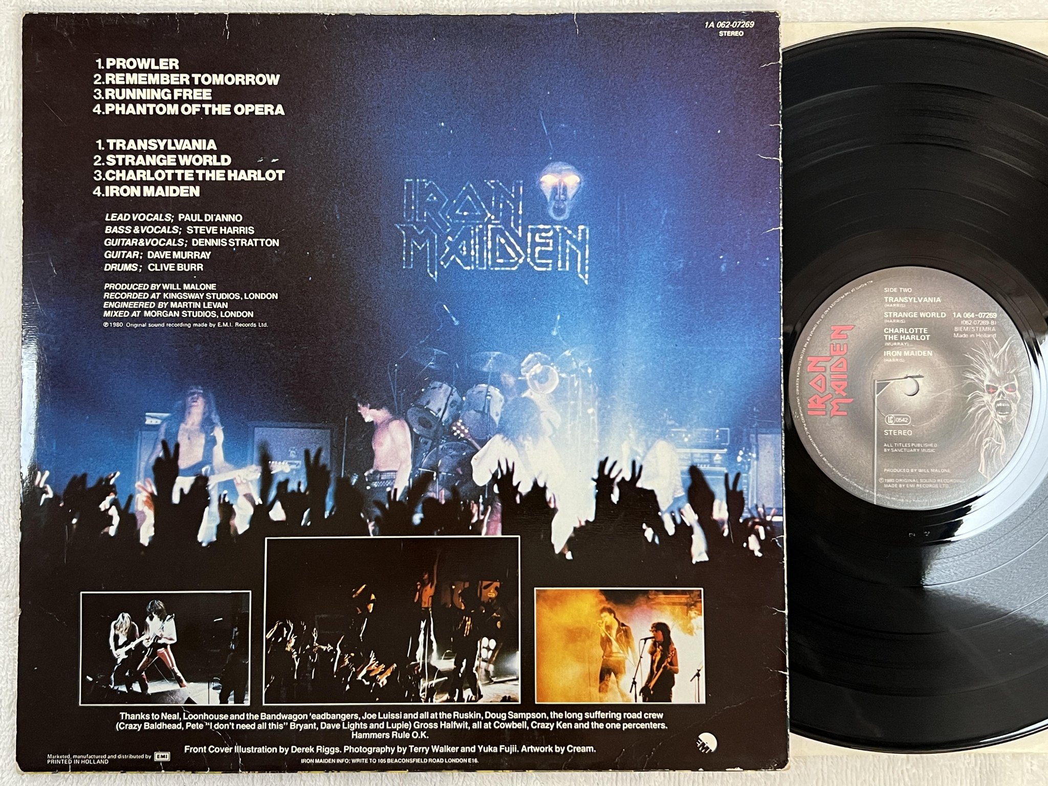 Omslagsbild för skivan IRON MAIDEN s/t LP -80 Hol EMI 1A 064-07269