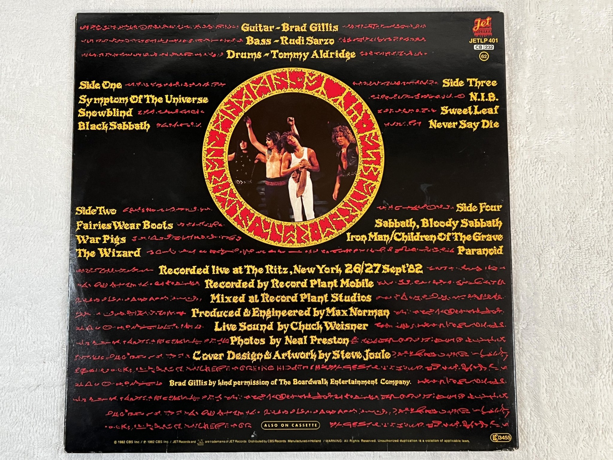 Omslagsbild för skivan OZZY OSBOURNE speak of the devil 2xLP -82 Hol JET LP 401