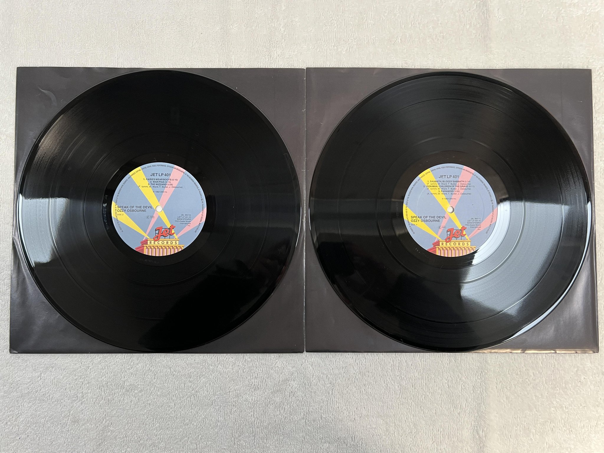 Omslagsbild för skivan OZZY OSBOURNE speak of the devil 2xLP -82 Hol JET LP 401