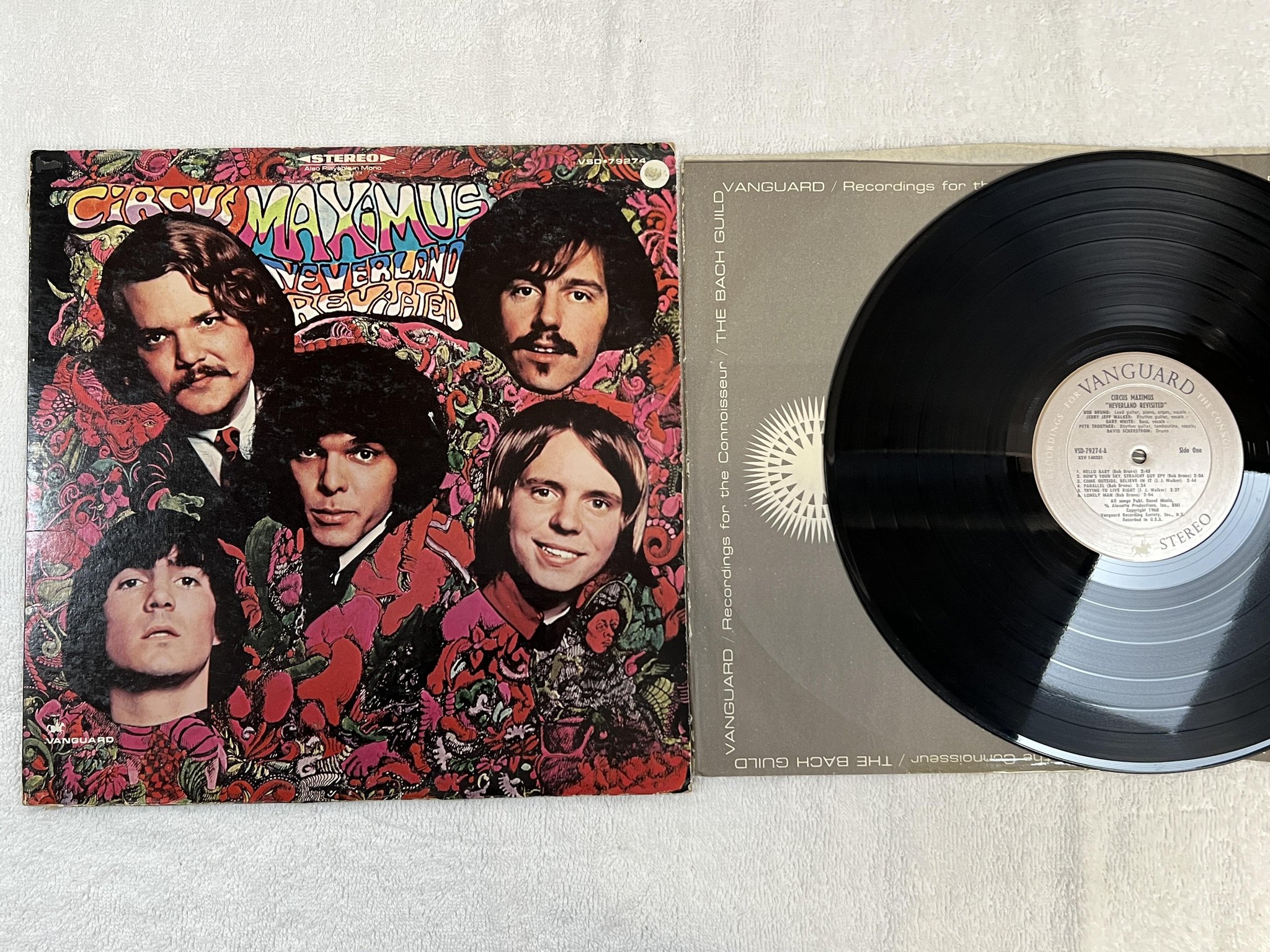 Omslagsbild för skivan CIRCUS MAXIMUS neverland revisited LP -68 US VANGUARD VSD 79274 psych