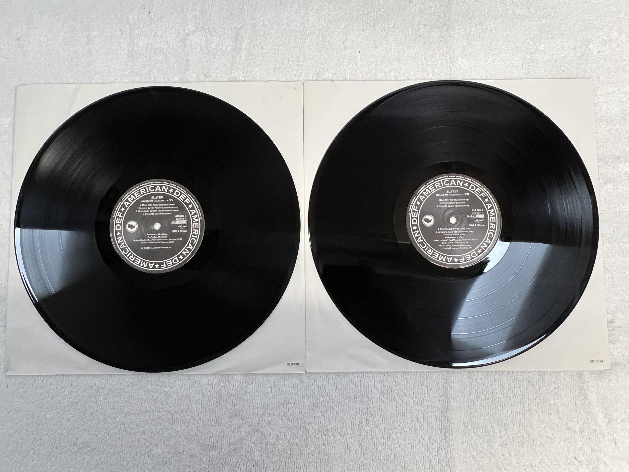 Omslagsbild för skivan SLAYER a decade of aggression (live) 2xLP -91 DEF AMERICAN 510 605-1 ** trash **