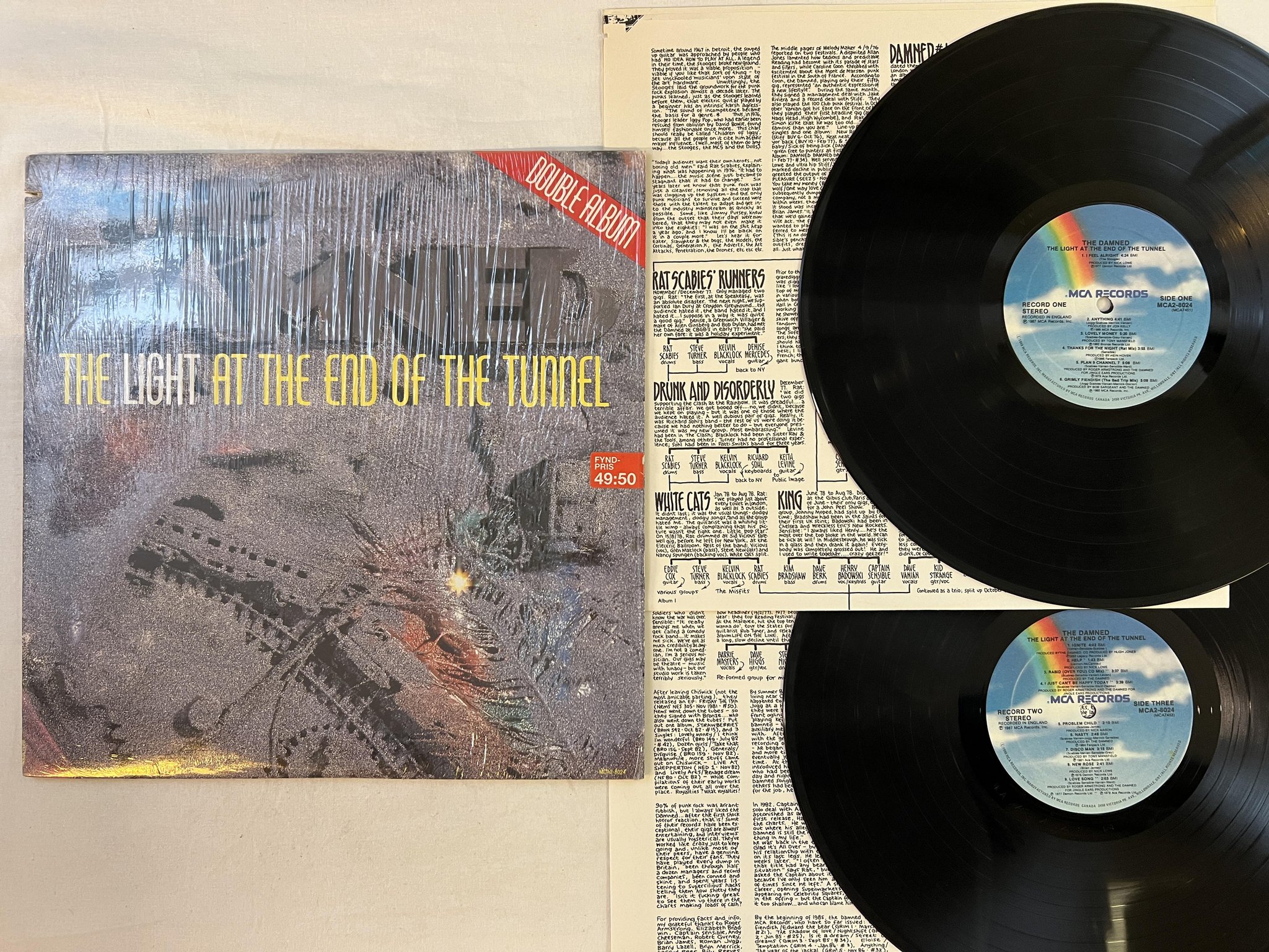 Omslagsbild för skivan THE DAMNED The Light At The End Of The Tunnel 2xLP -87 Can MCA MCA2-8024