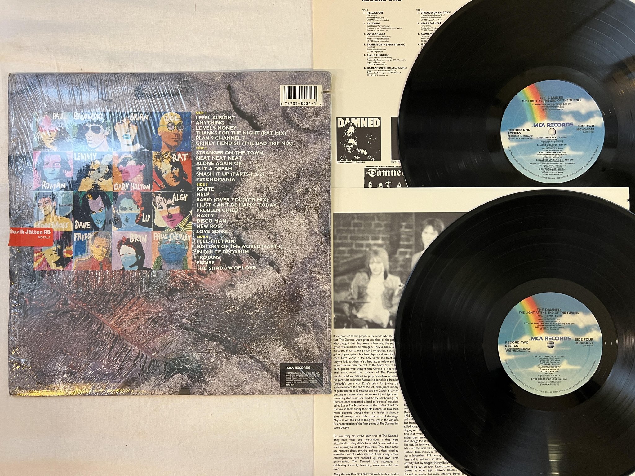 Omslagsbild för skivan THE DAMNED The Light At The End Of The Tunnel 2xLP -87 Can MCA MCA2-8024