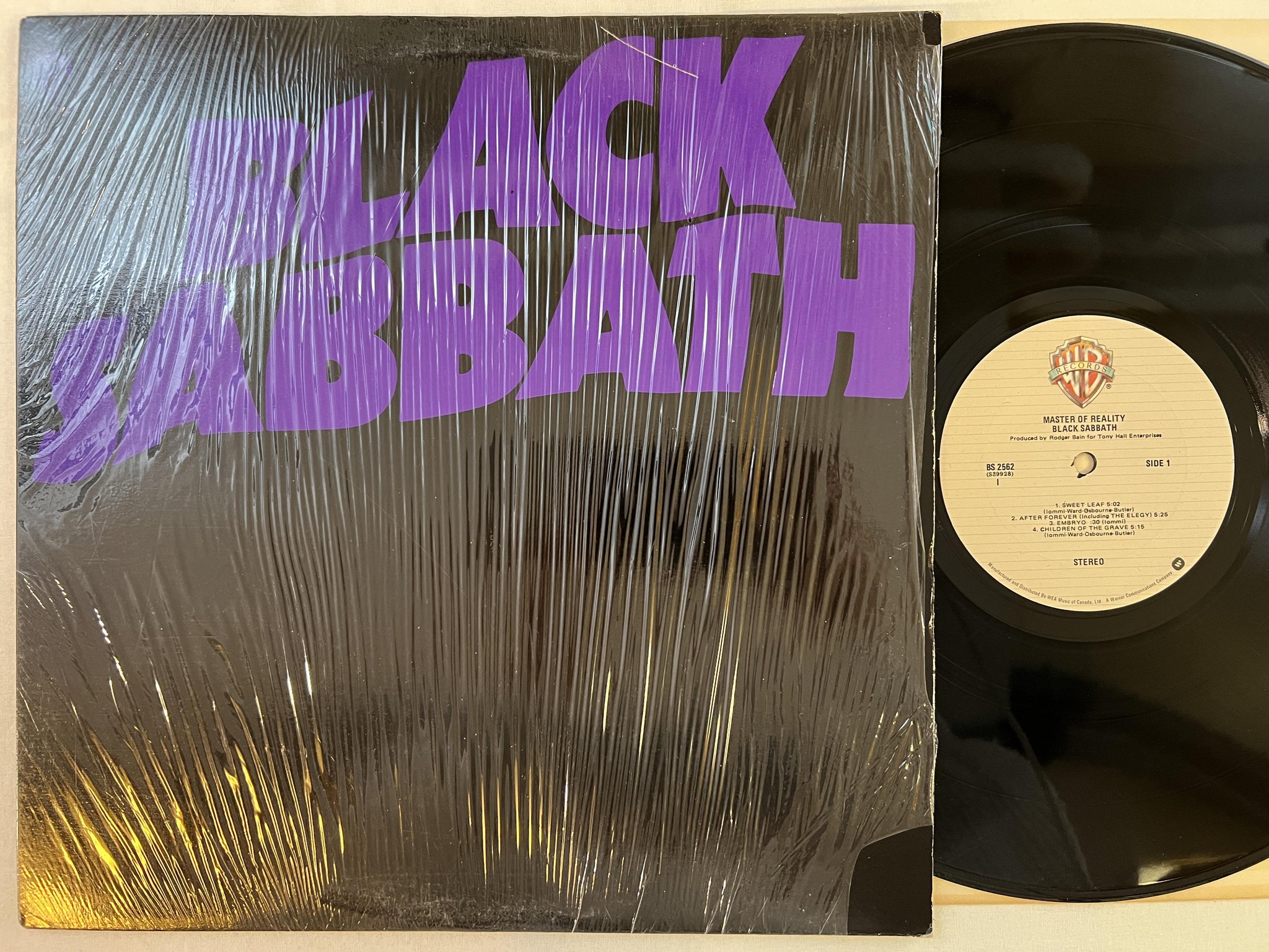 Omslagsbild för skivan BLACK SABBATH master of reality LP Can WARNER BROS BS 2562
