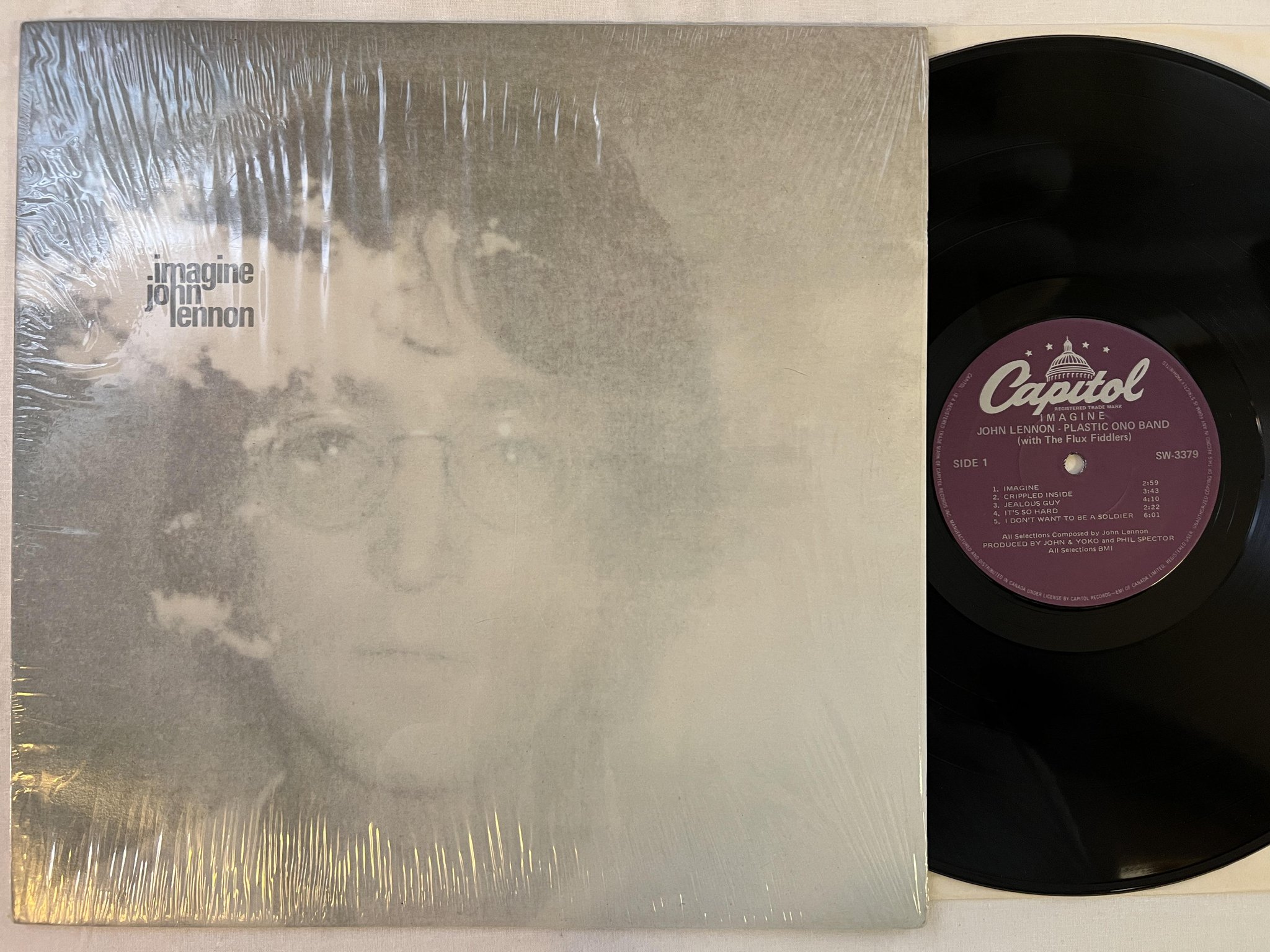 Omslagsbild för skivan JOHN LENNON imagine LP Can CAPITOL SW-3379