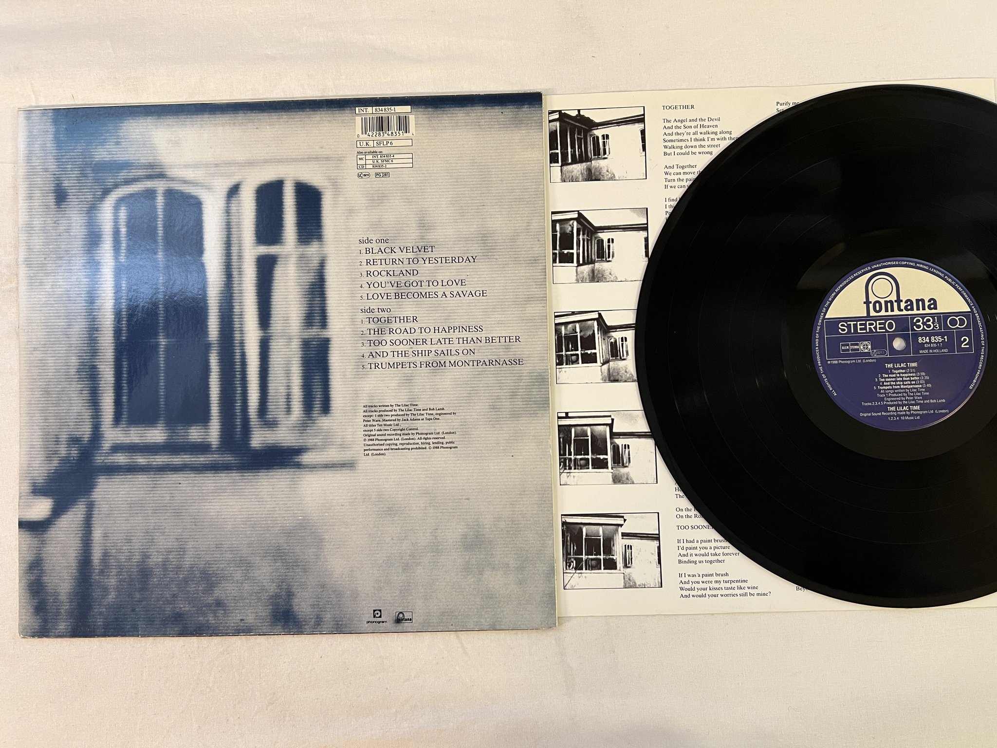 Omslagsbild för skivan THE LILAC TIME s/t LP -88 Hol FONTANA 834 835-1