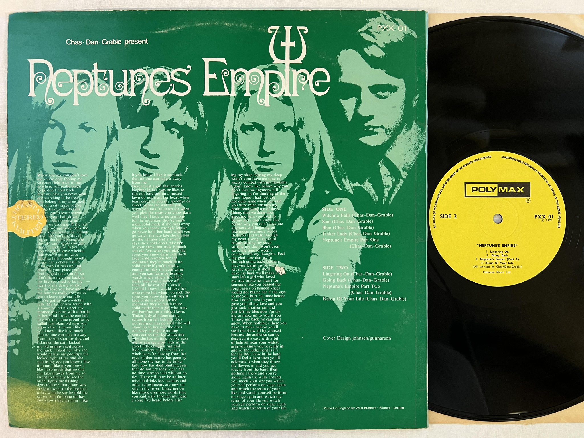 Omslagsbild för skivan NEPTUNES EMPIRE s/t LP -71 UK POLYMAX PXX 01 *** RARE UK PSYCH ***