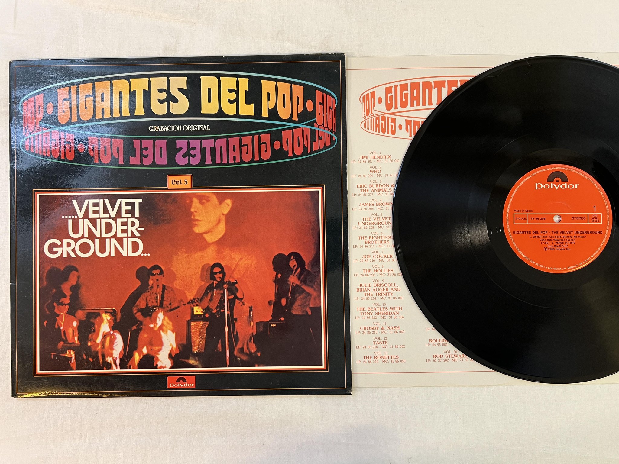 Omslagsbild för skivan THE VELVET UNDERGROUND gigantes del pop LP Spain POLYDOR 2486208