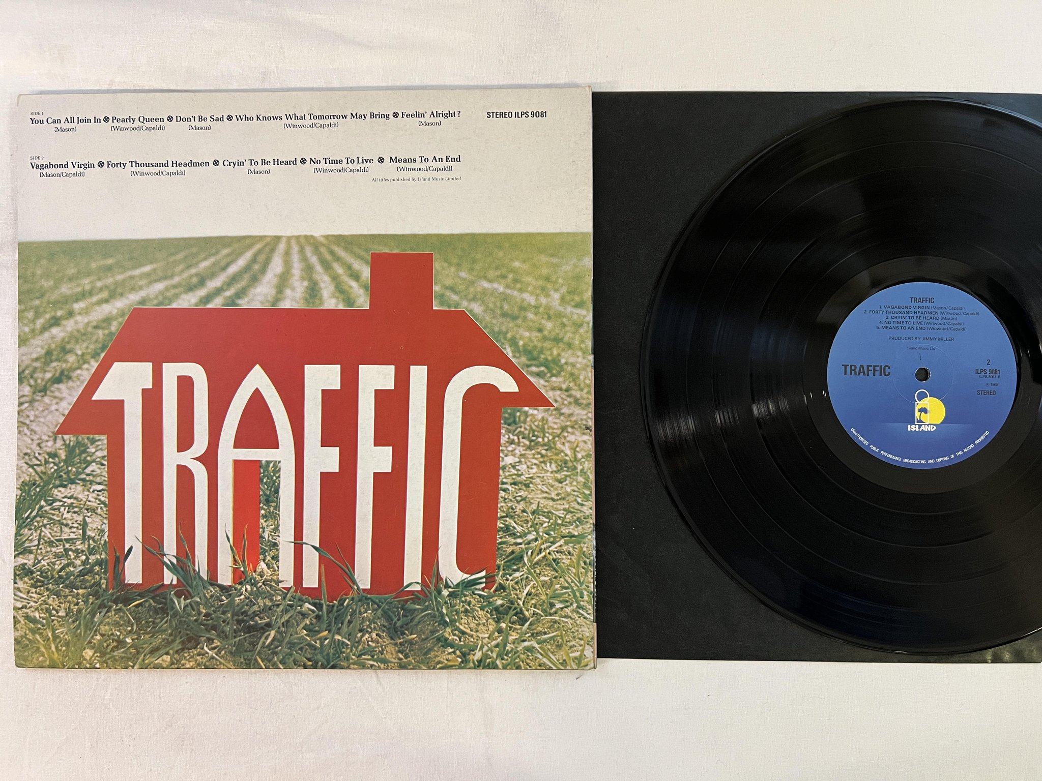 Omslagsbild för skivan TRAFFIC s/t LP re UK ISLAND ILPS 9081