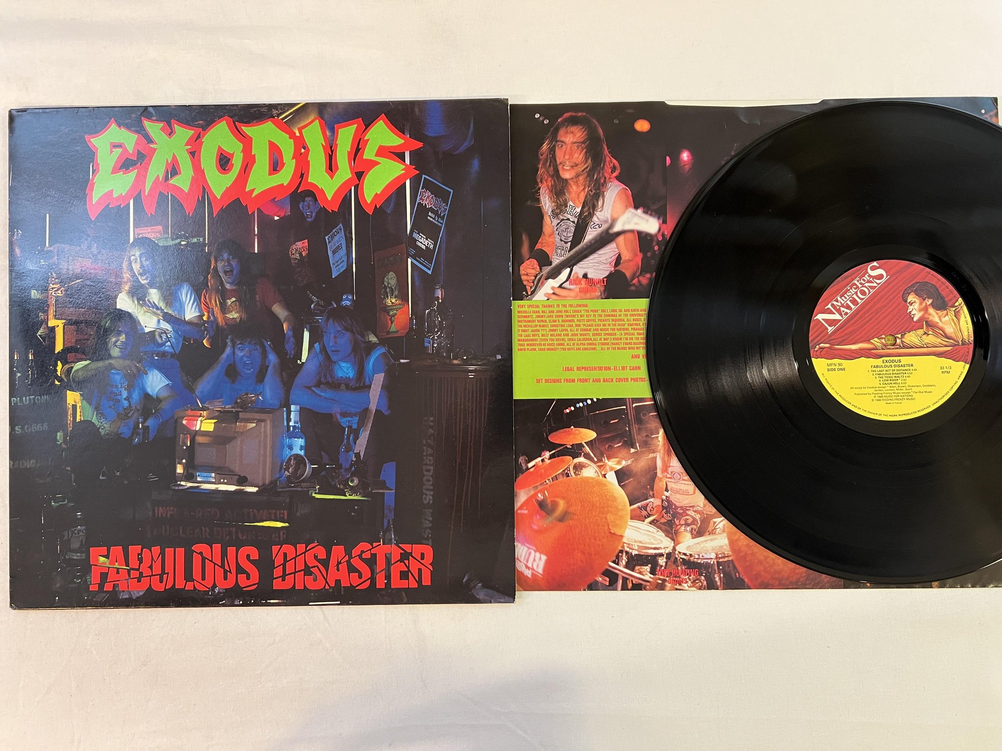 Omslagsbild för skivan EXODUS fabulous disaster LP -88 MUSIC FOR NATIONS MFN 90 ** TRASH **
