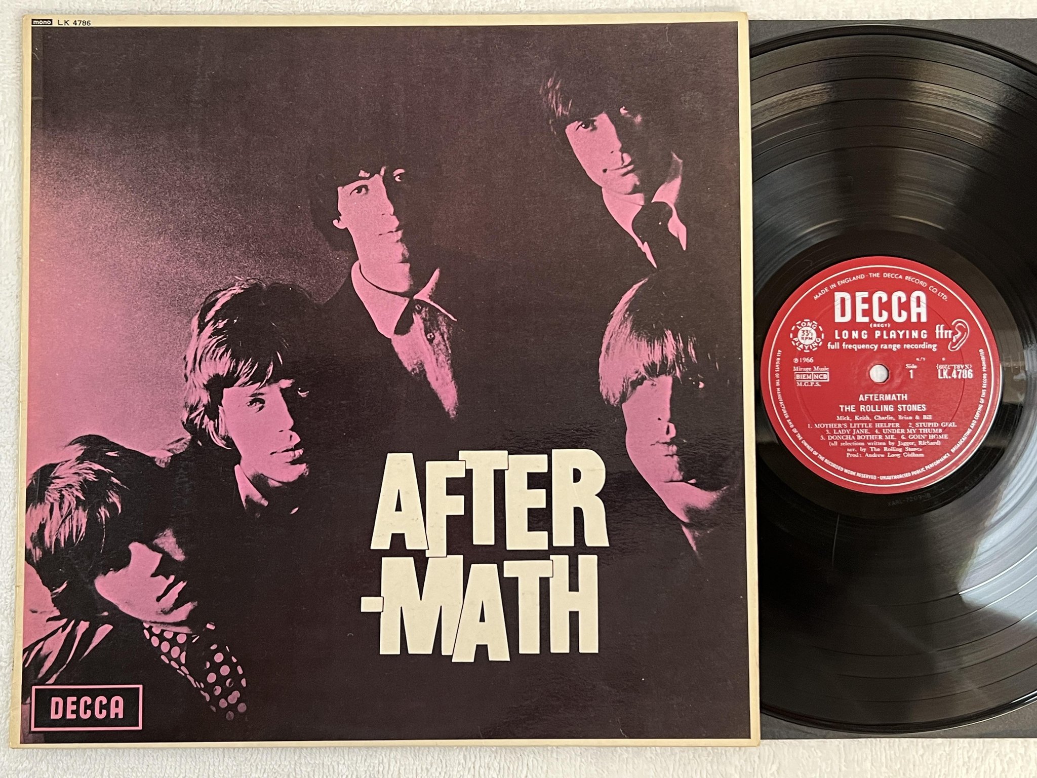 Omslagsbild för skivan ROLLING STONES aftermath LP -66 UK DECCA LK 4786 *** RARE MONO PRESSING ***