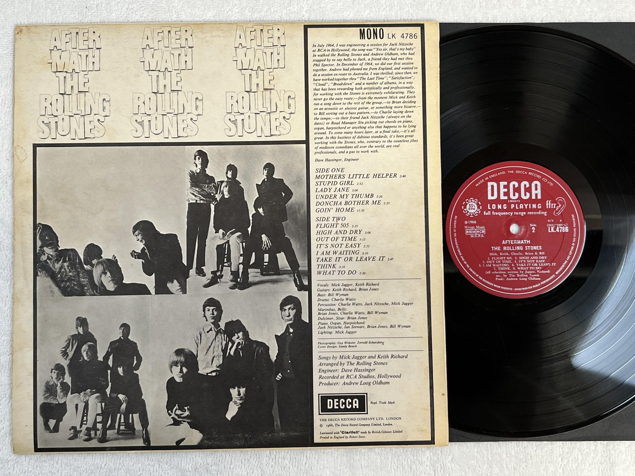 Omslagsbild för skivan ROLLING STONES aftermath LP -66 UK DECCA LK 4786 *** RARE MONO PRESSING ***