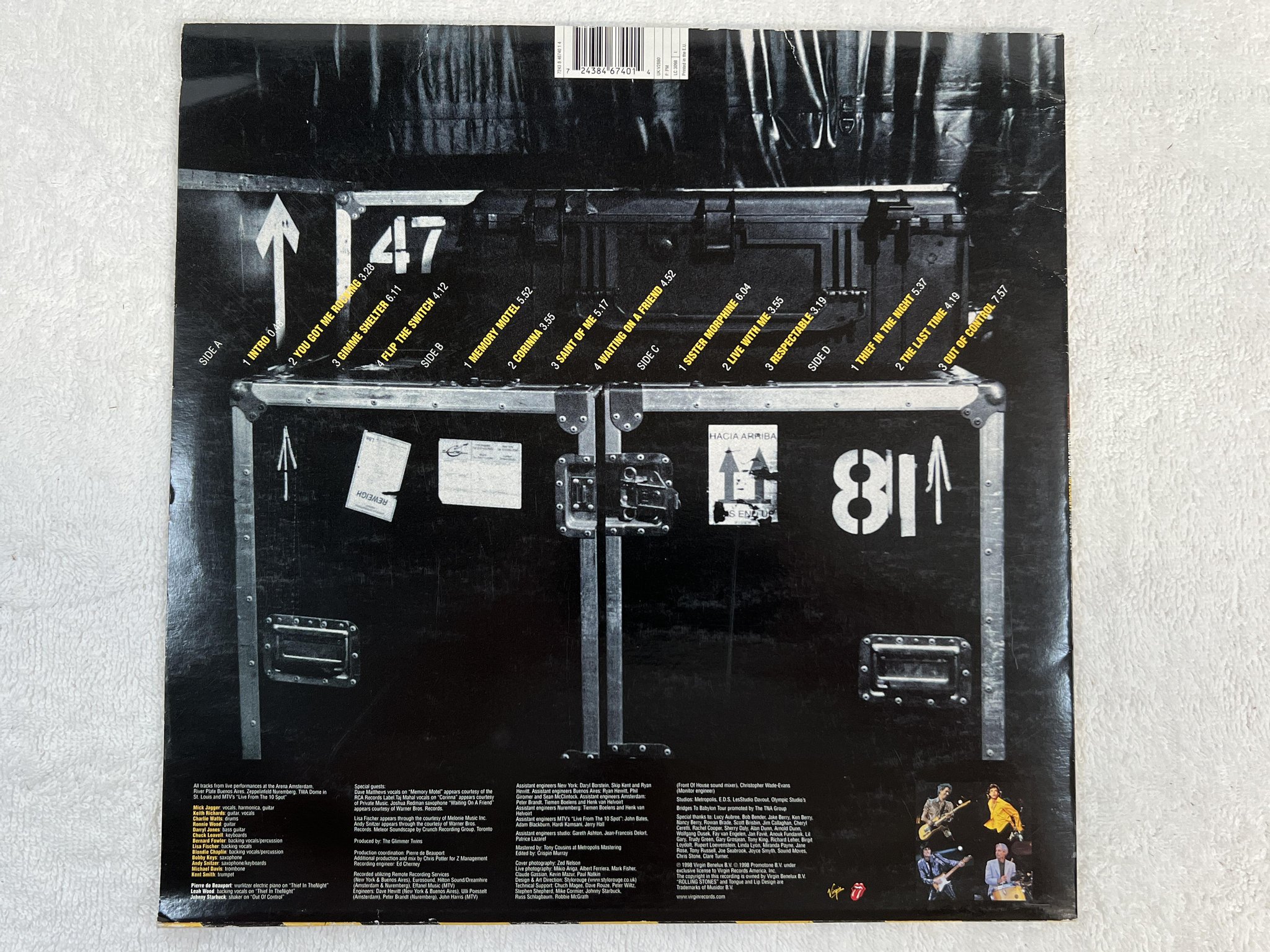 Omslagsbild för skivan ROLLING STONES No Security 2xLP -98 EU VIRGIN V2880 *** RARE ***