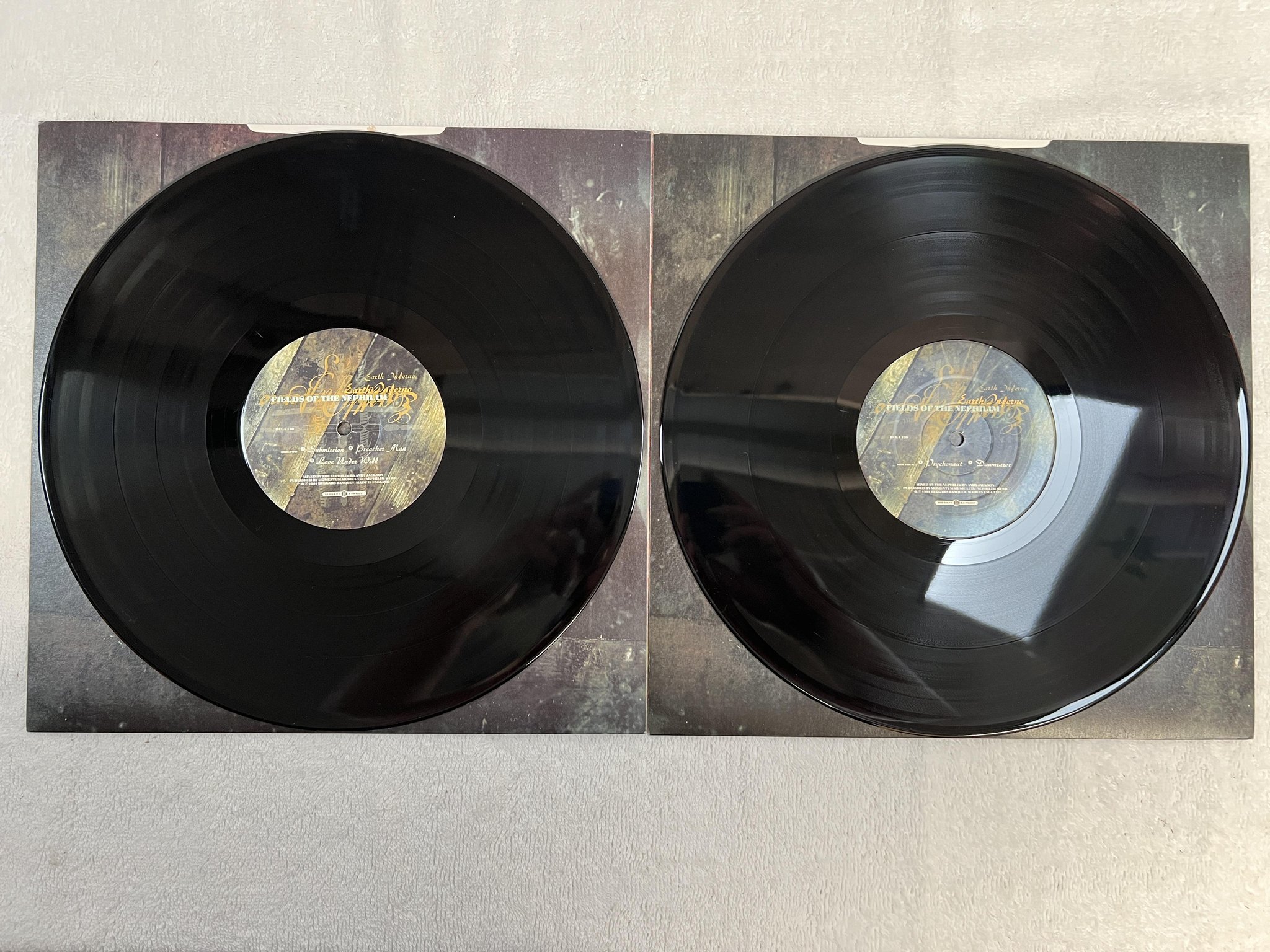 Omslagsbild för skivan FIELDS OF THE NEPHILIM Earth Inferno 2xLP -91 UK