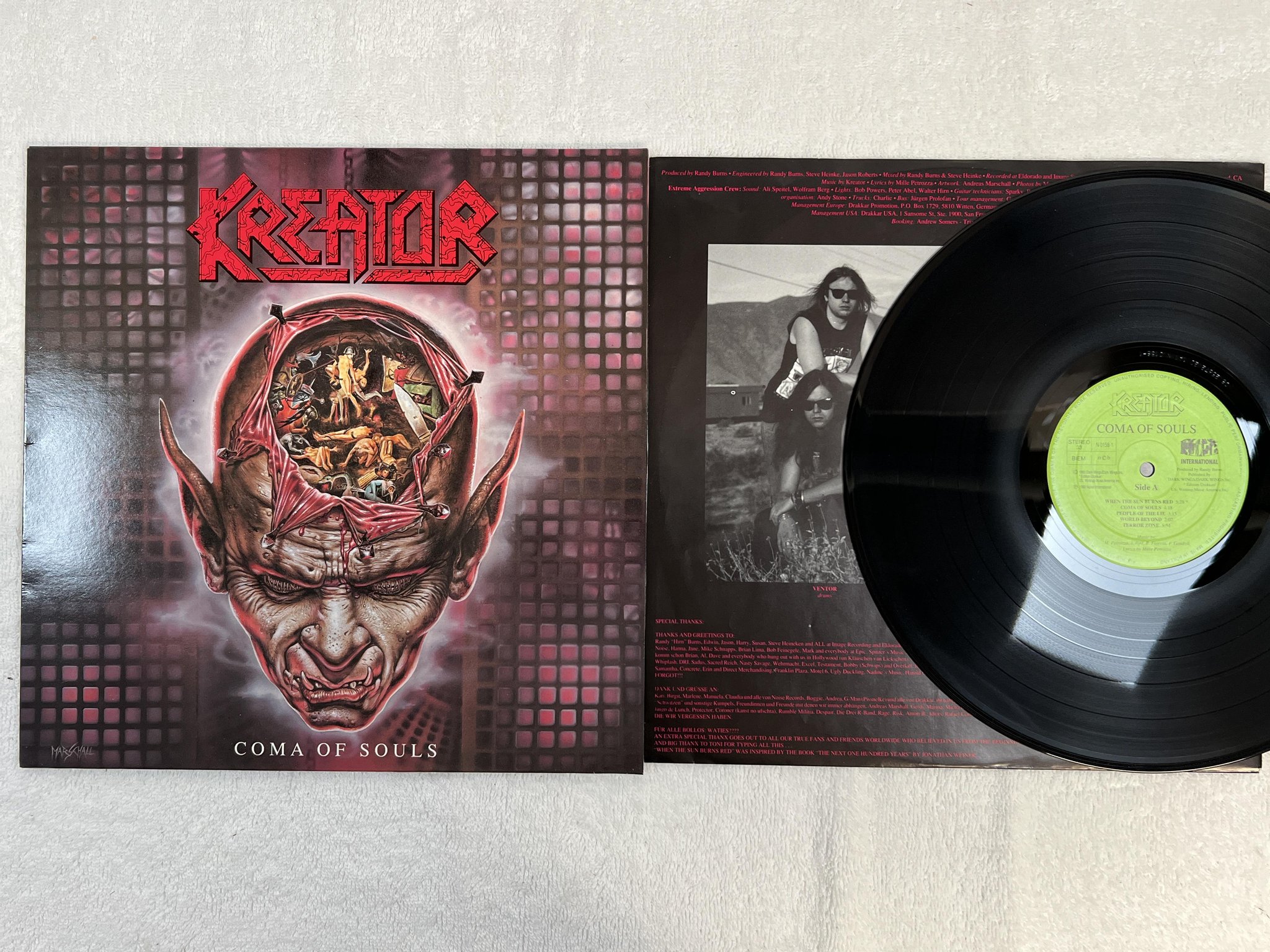 Omslagsbild för skivan KREATOR coma of souls LP -90 ncb NOISE INTERNATIONAL N 0158-1 ** TRASH **