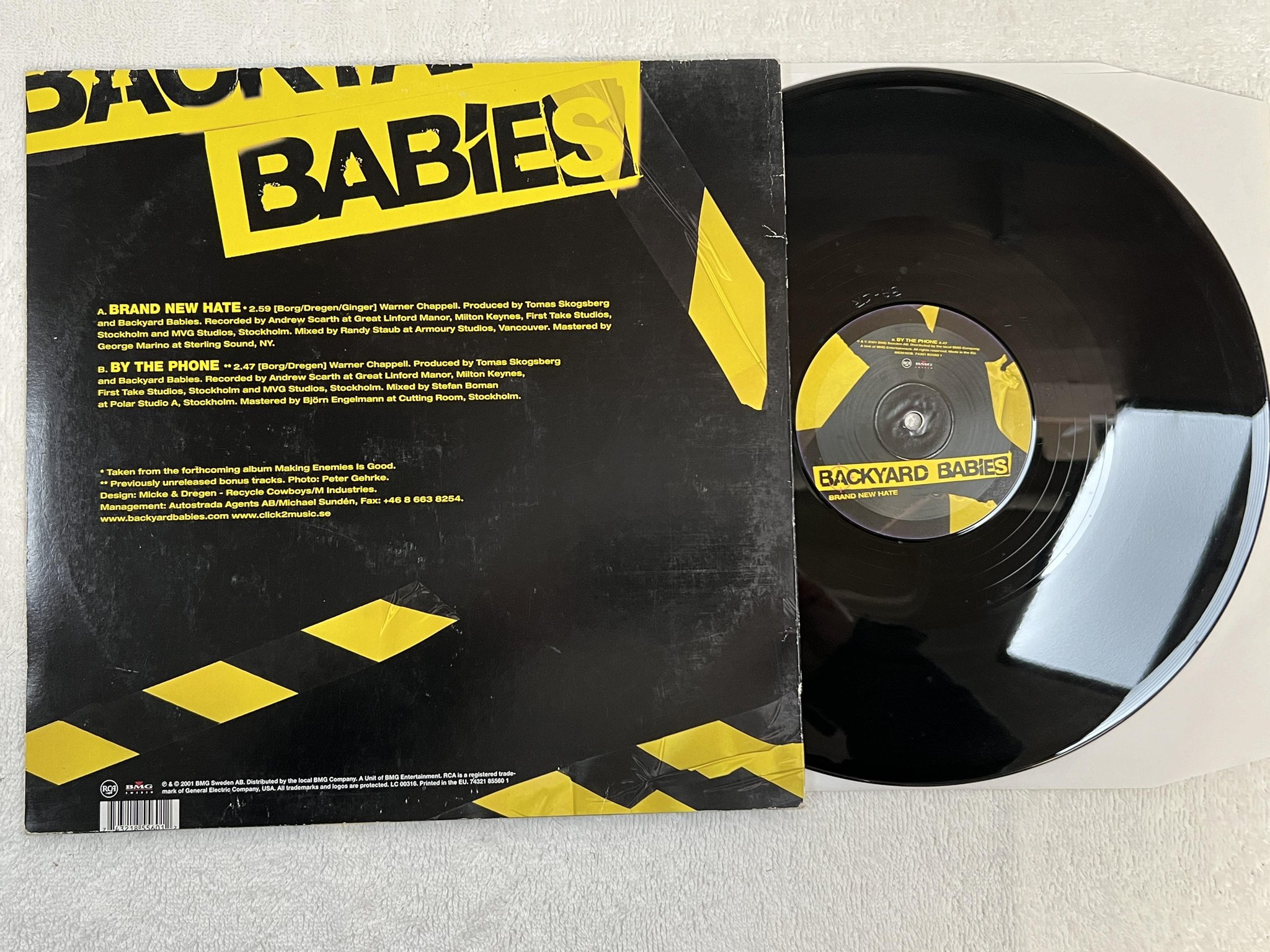 Omslagsbild för skivan BACKYARD BABIES Brand New Hate 12"SINGLE 2001 BMG SWEDEN 74321 85560-1