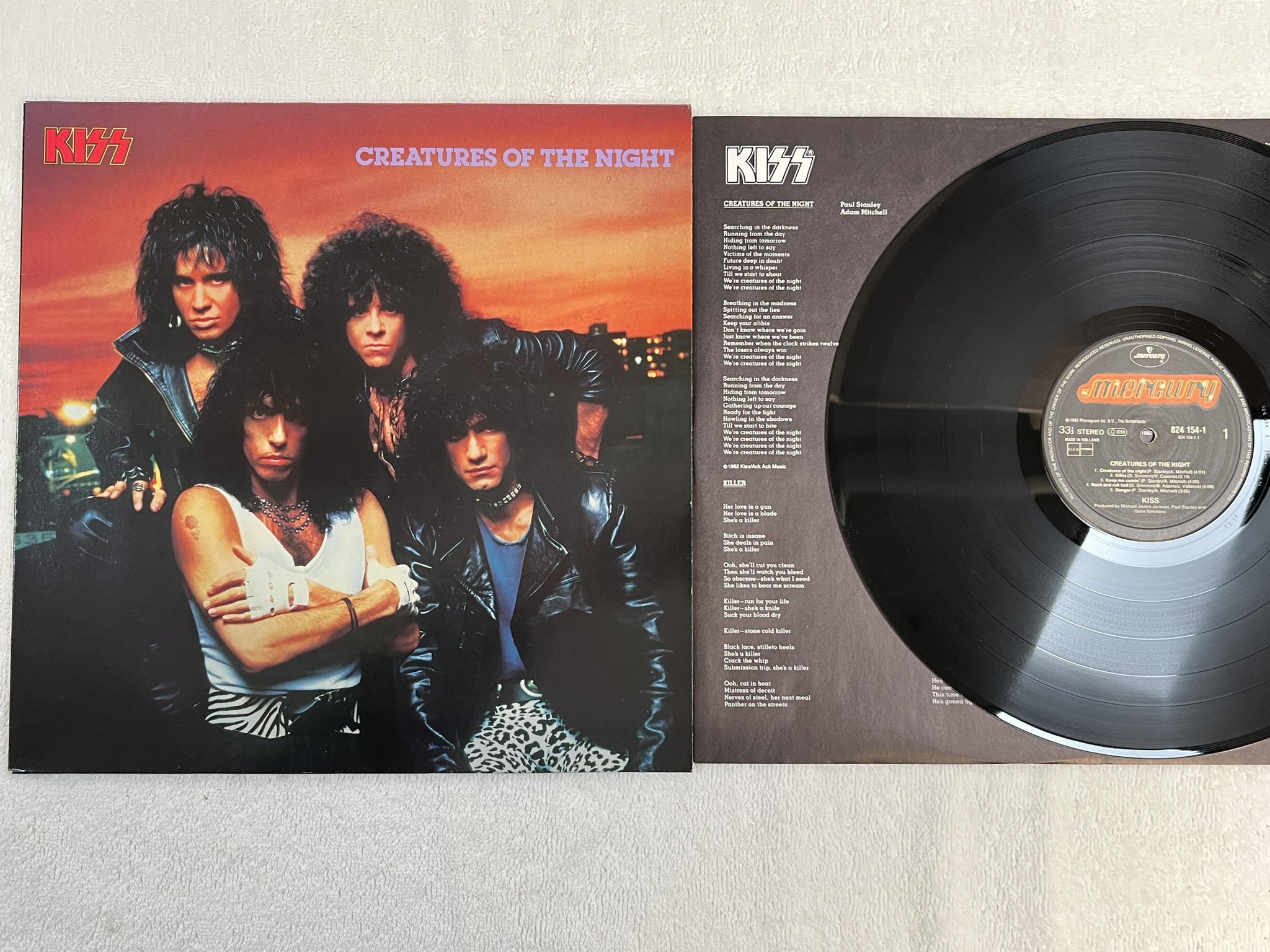 Omslagsbild för skivan KISS Creatures Of The Night LP -82/85 Hol MERCURY 824154-1 *** R A R E ***