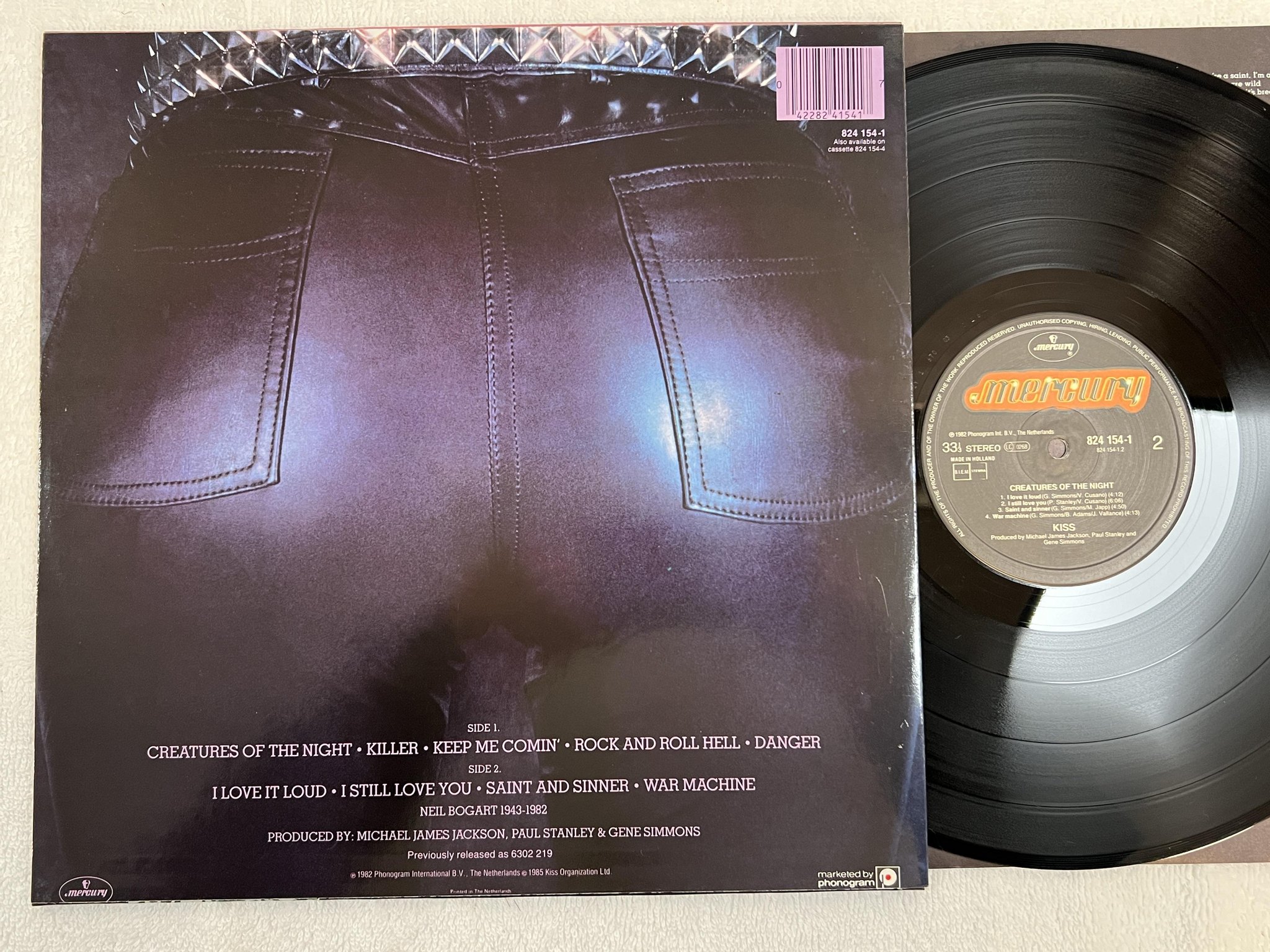 Omslagsbild för skivan KISS Creatures Of The Night LP -82/85 Hol MERCURY 824154-1 *** R A R E ***