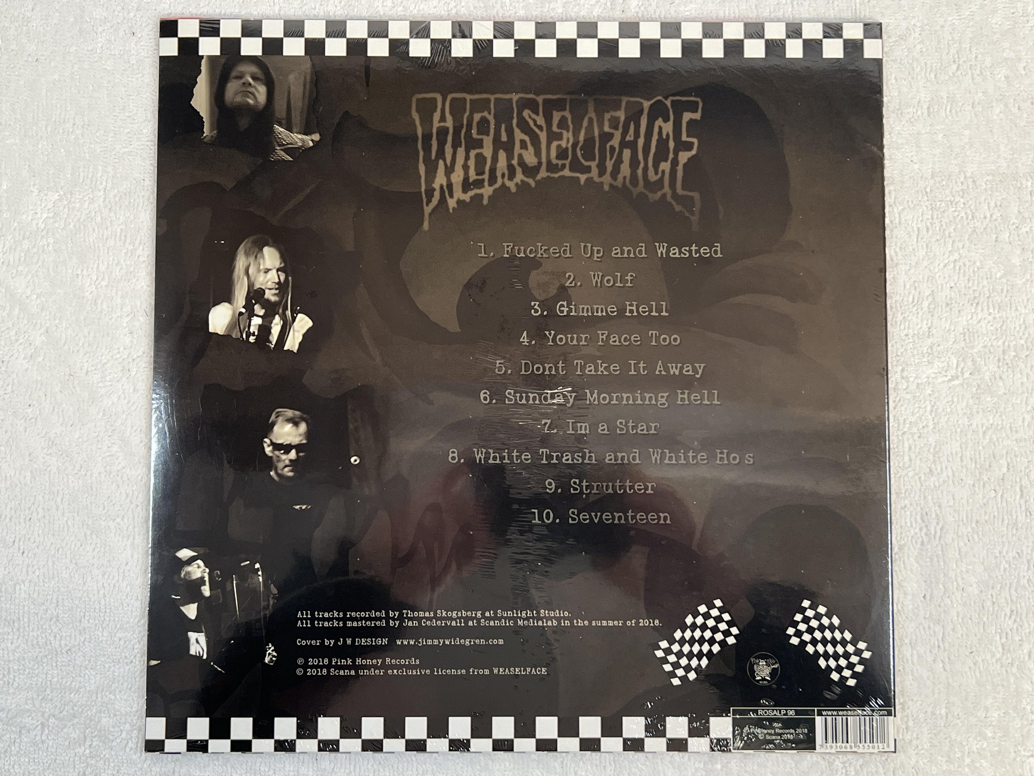 Omslagsbild för skivan WEASELFACE Armed & Misfit LP 2018 Swe PINK HONEY ROSALP96 ** PUNK ROCK **