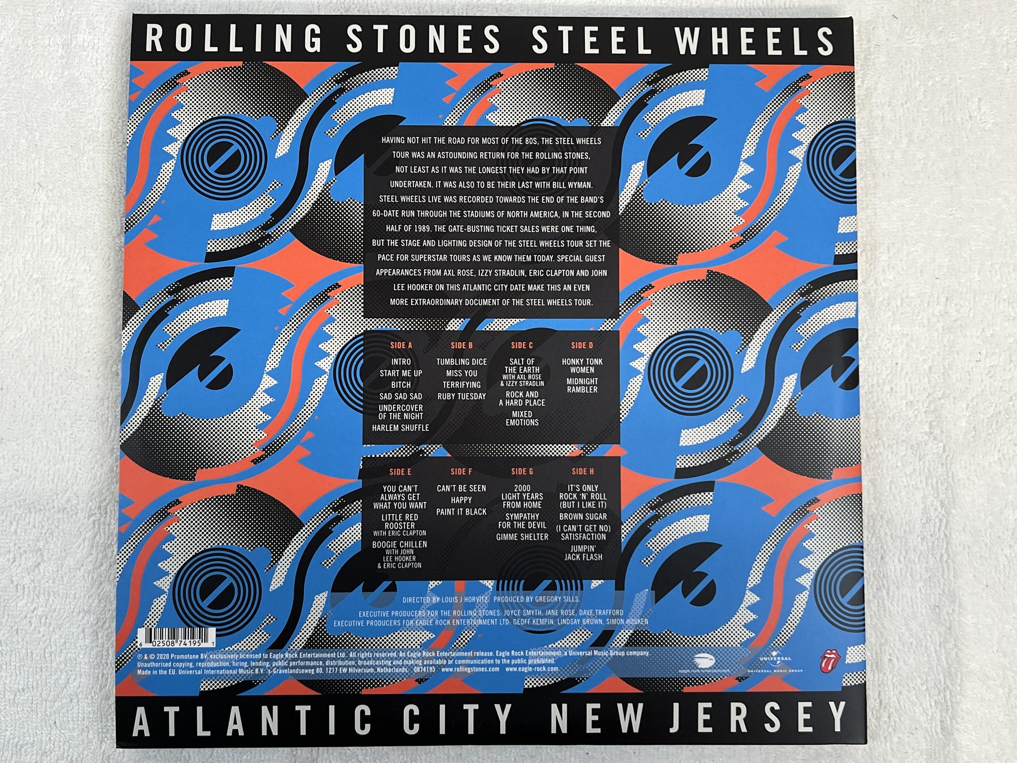 Omslagsbild för skivan ROLLING STONES Steel Wheels Live Atlantic City Jersey 4xLP 2020 EU 0874195