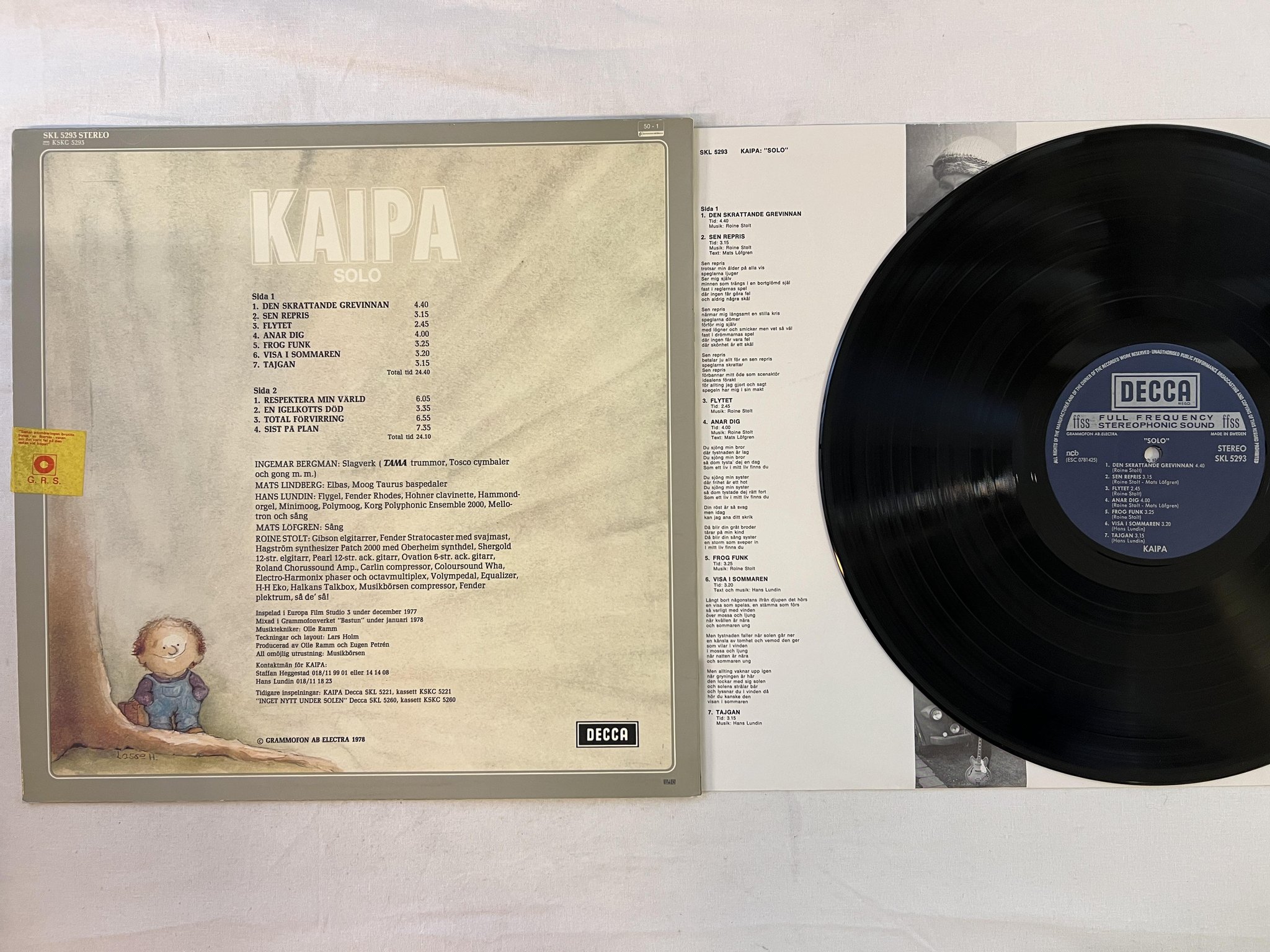 Omslagsbild för skivan KAIPA solo LP -78 Swe DECCA SKL 5293