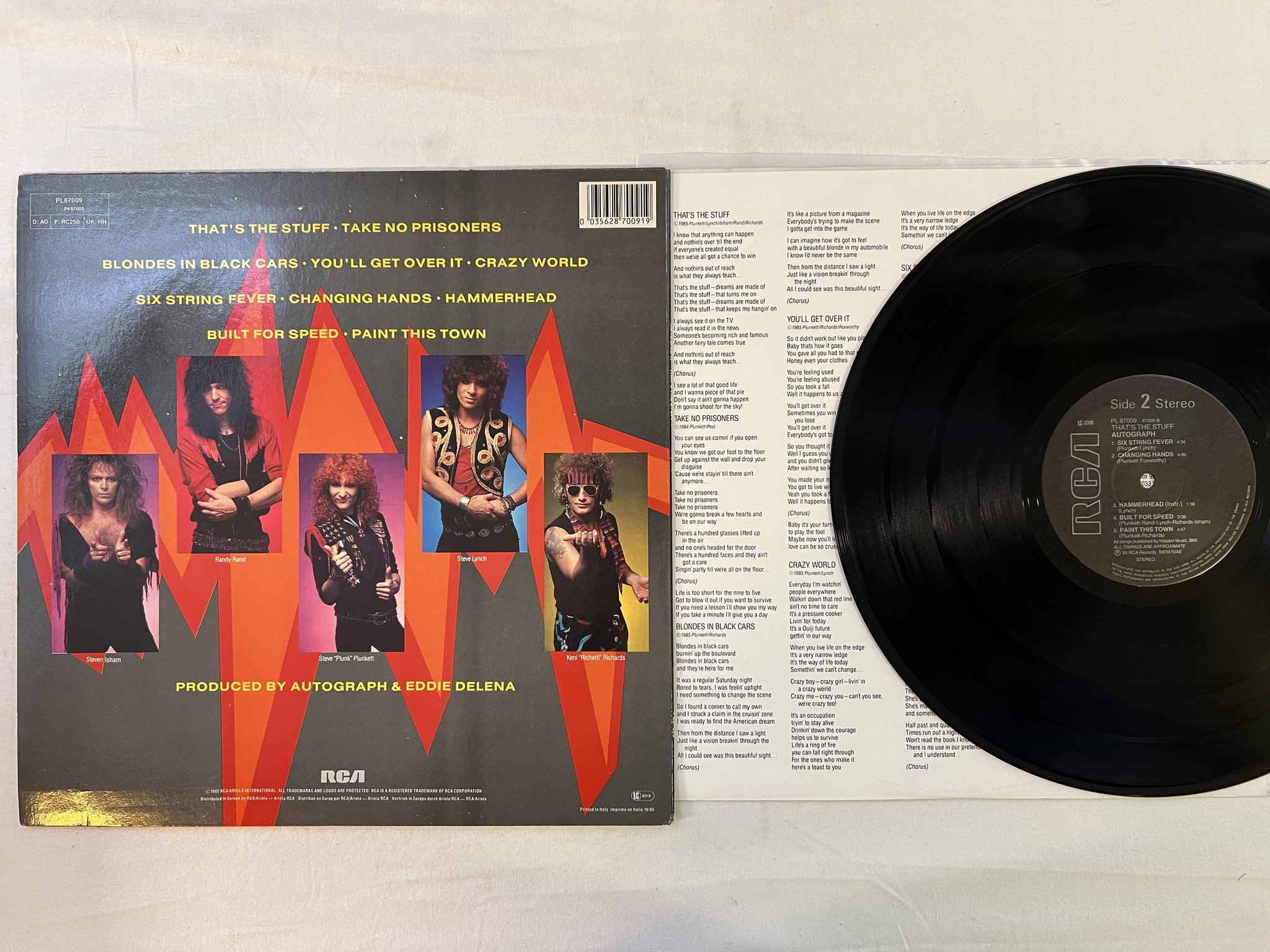 Omslagsbild för skivan AUTOGRAPH That's The Stuff LP -85 RCA PL87009