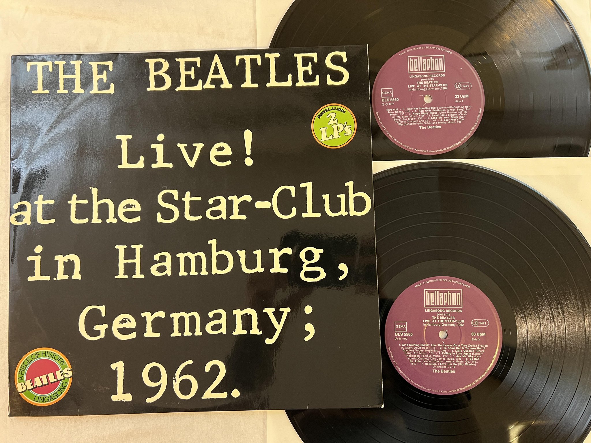 Omslagsbild för skivan THE BEATLES Live! At The Star-Club 2xLP -77 Ger BELLAPHON BLS 5560