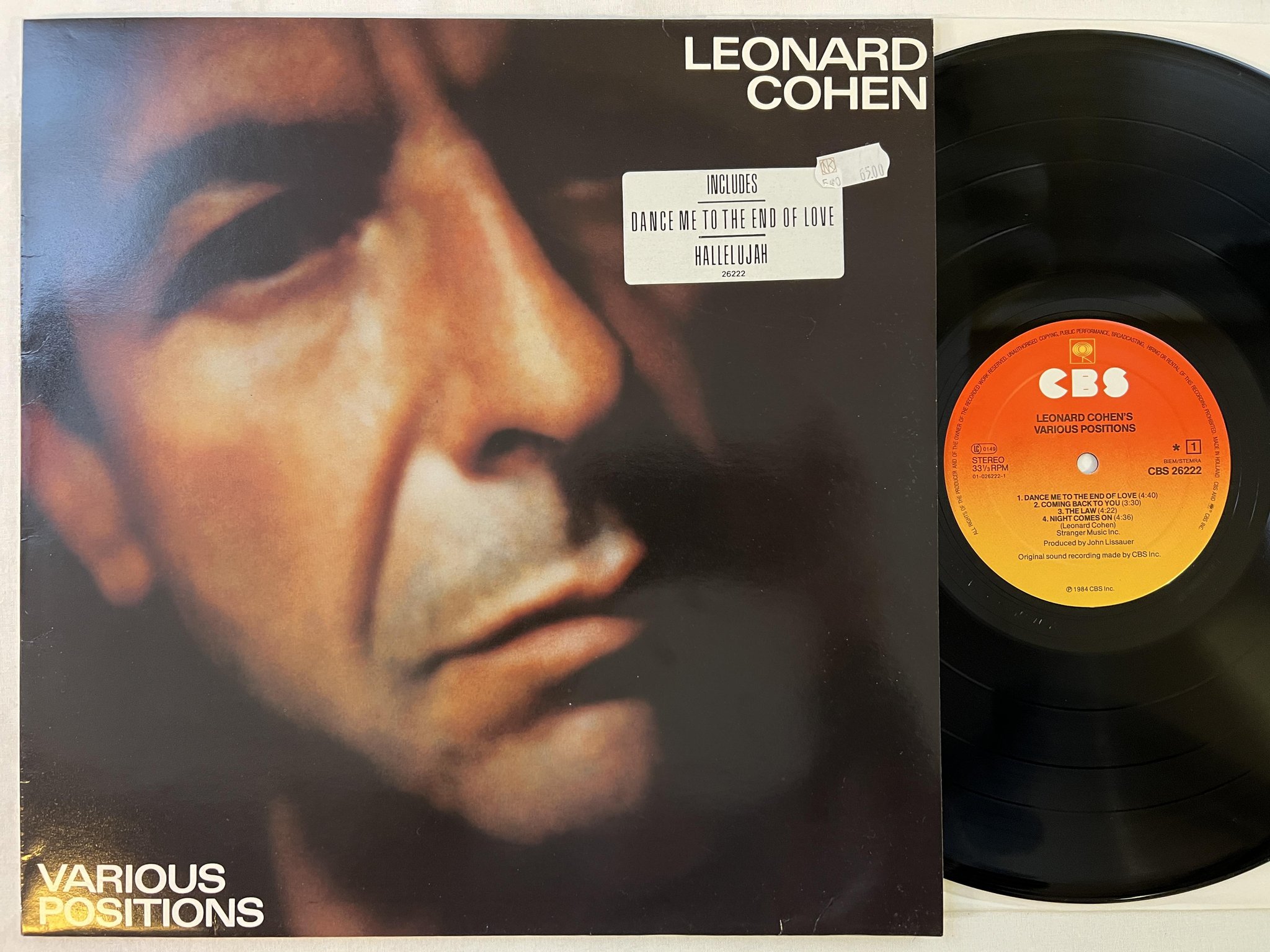 Omslagsbild för skivan LEONARD COHEN'S various positions LP -84 Hol CBS 26222
