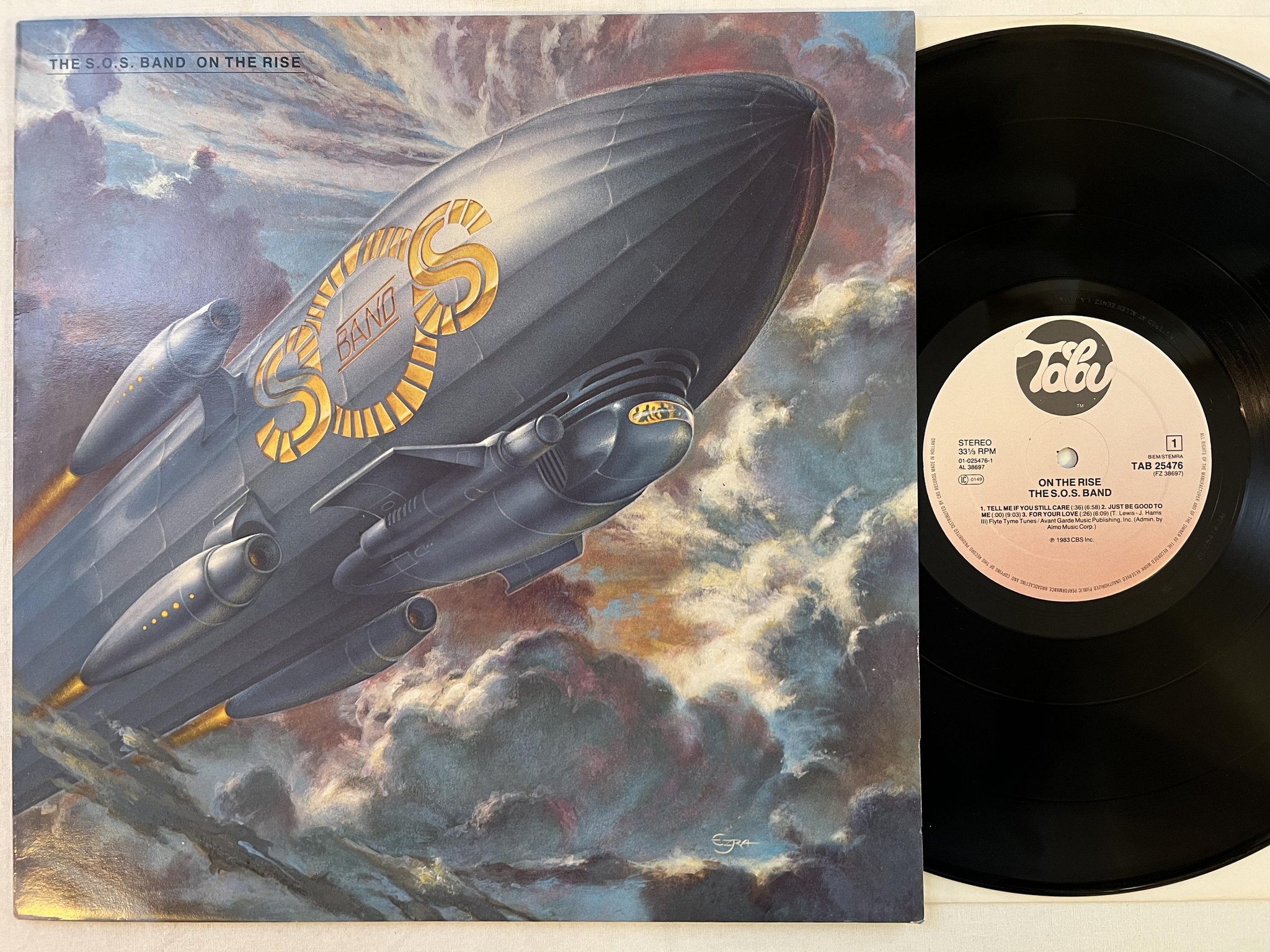 Omslagsbild för skivan SOS BAND on the rise LP -83 Hol TABU tab 25476 ** classic disco **