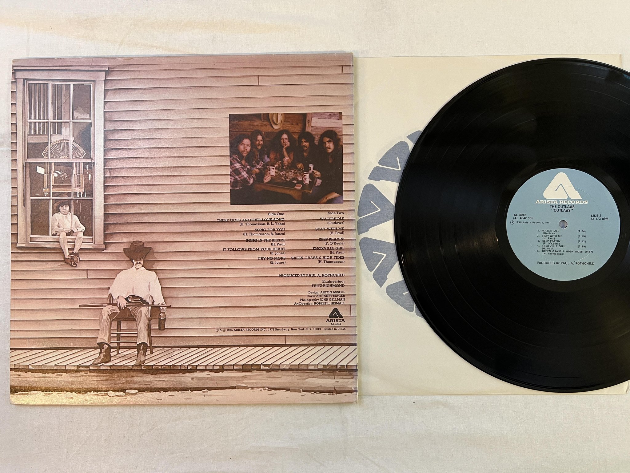 Omslagsbild för skivan OUTLAWS s/t LP -75 US ARISTA AL 4042 ** Southern rock **