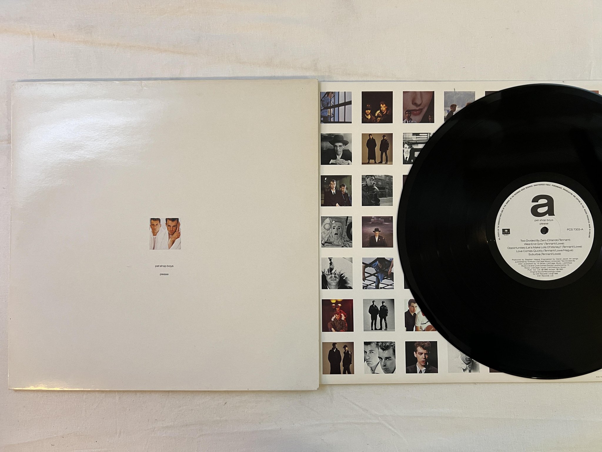 Omslagsbild för skivan PET SHOP BOYS please LP -86 UK PARLOPHONE PCS 7303