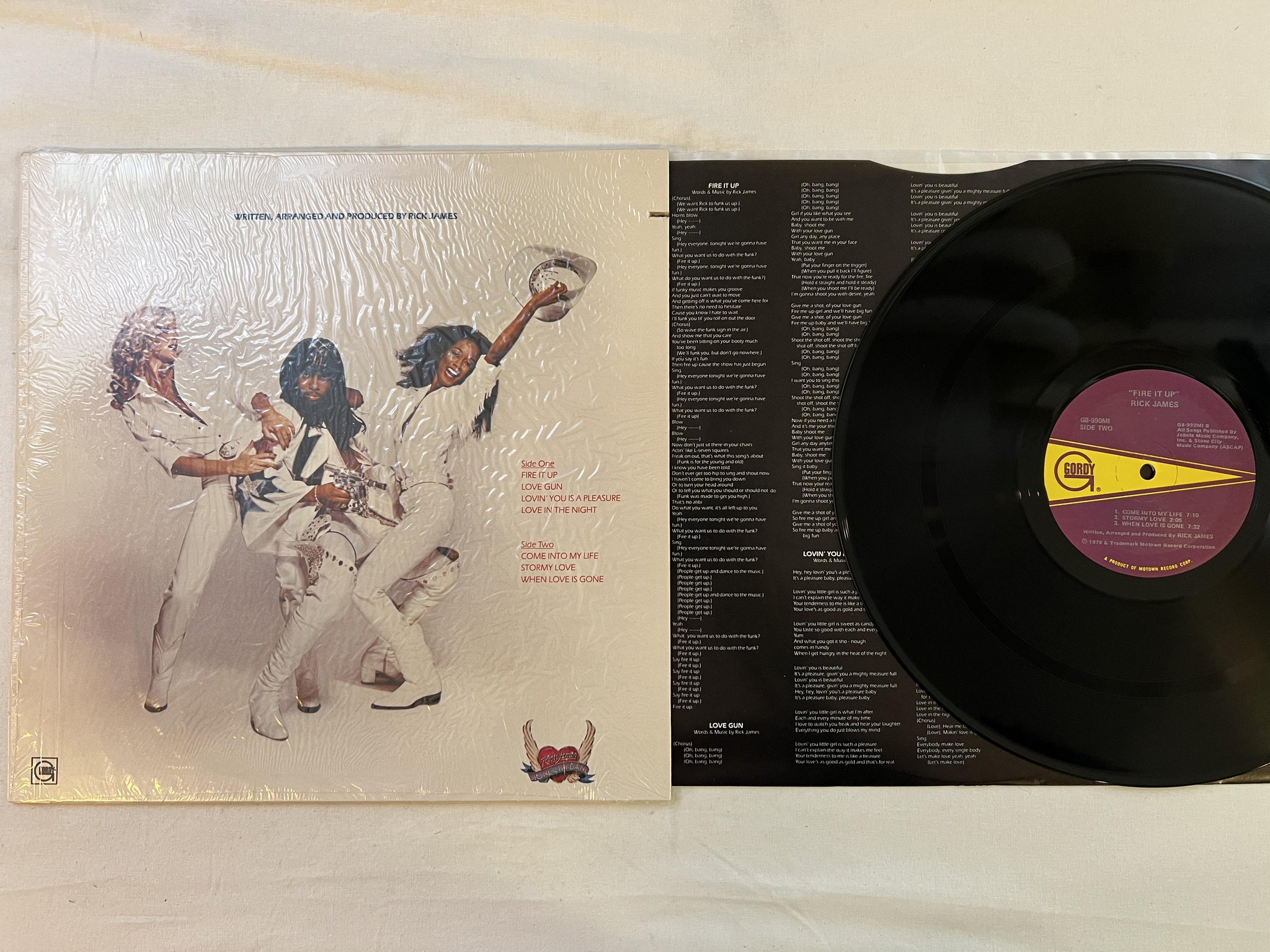 Omslagsbild för skivan RICK JAMES fire it up LP -78 US GORDY G8 990MI