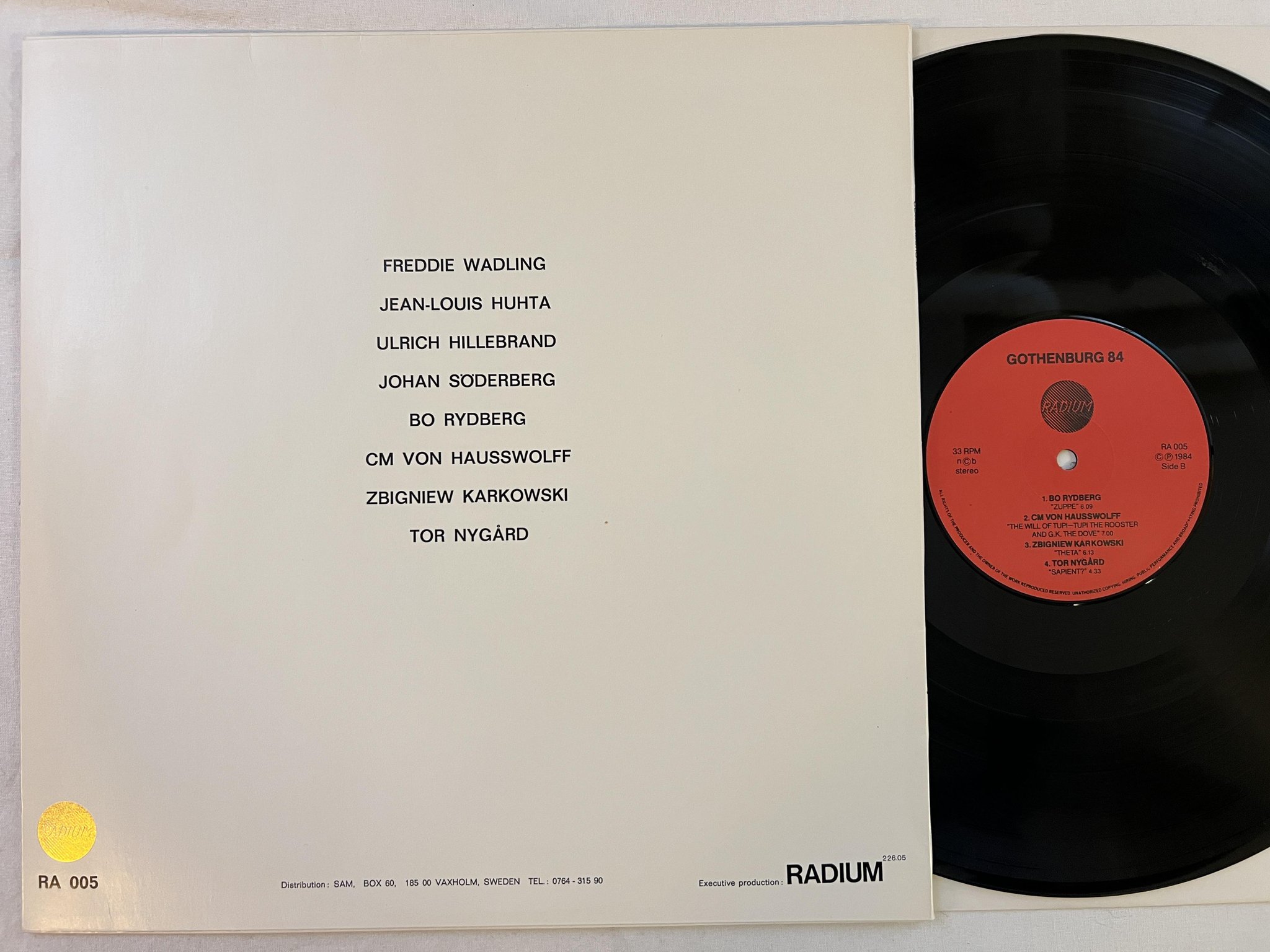 Omslagsbild för skivan V/A Gothenburg 84 LP -84 Swe RADIUM 226.05 RA 005