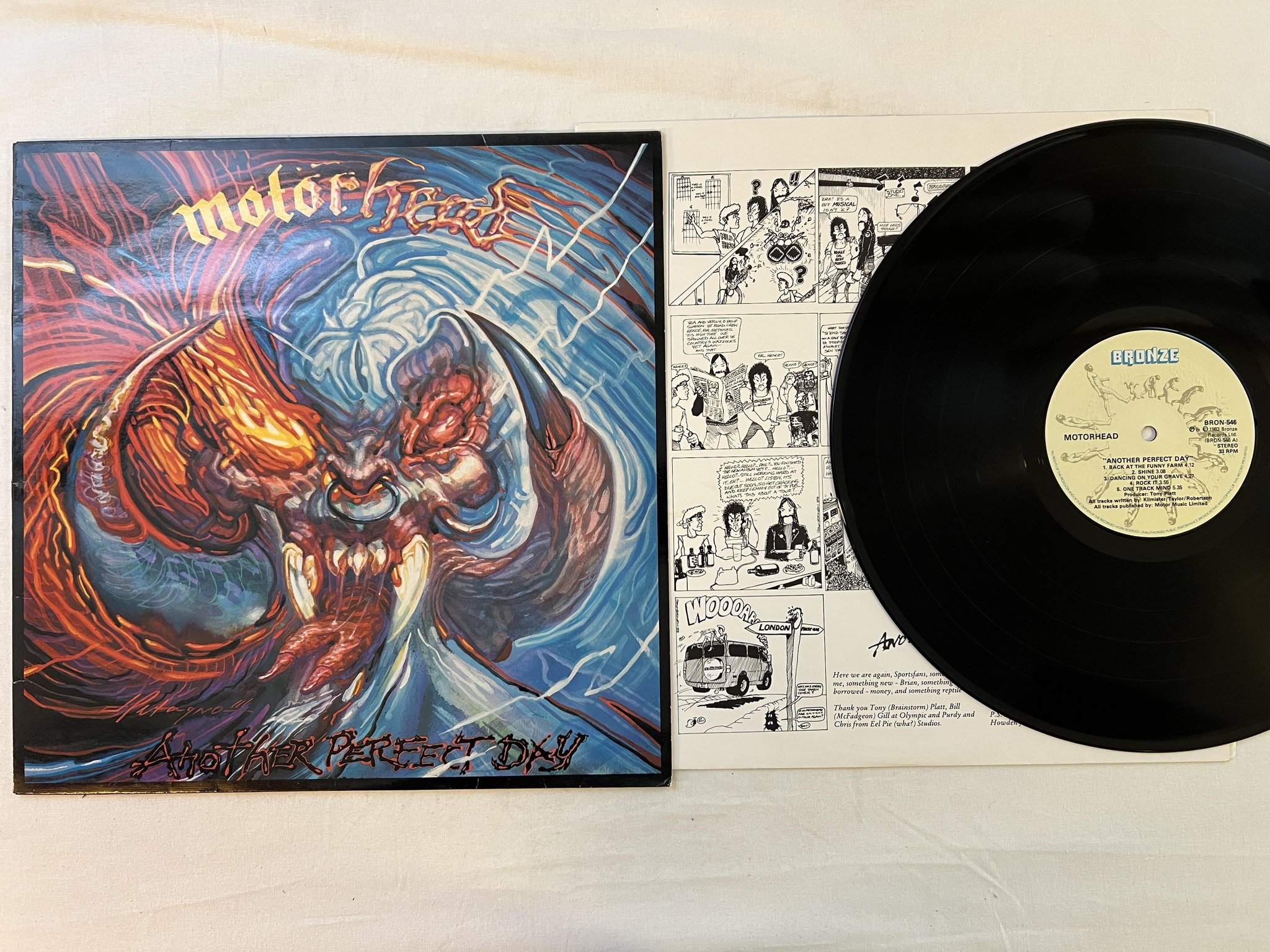 Omslagsbild för skivan MOTÖRHEAD another perfect day LP -83 BRONZE BRON 546