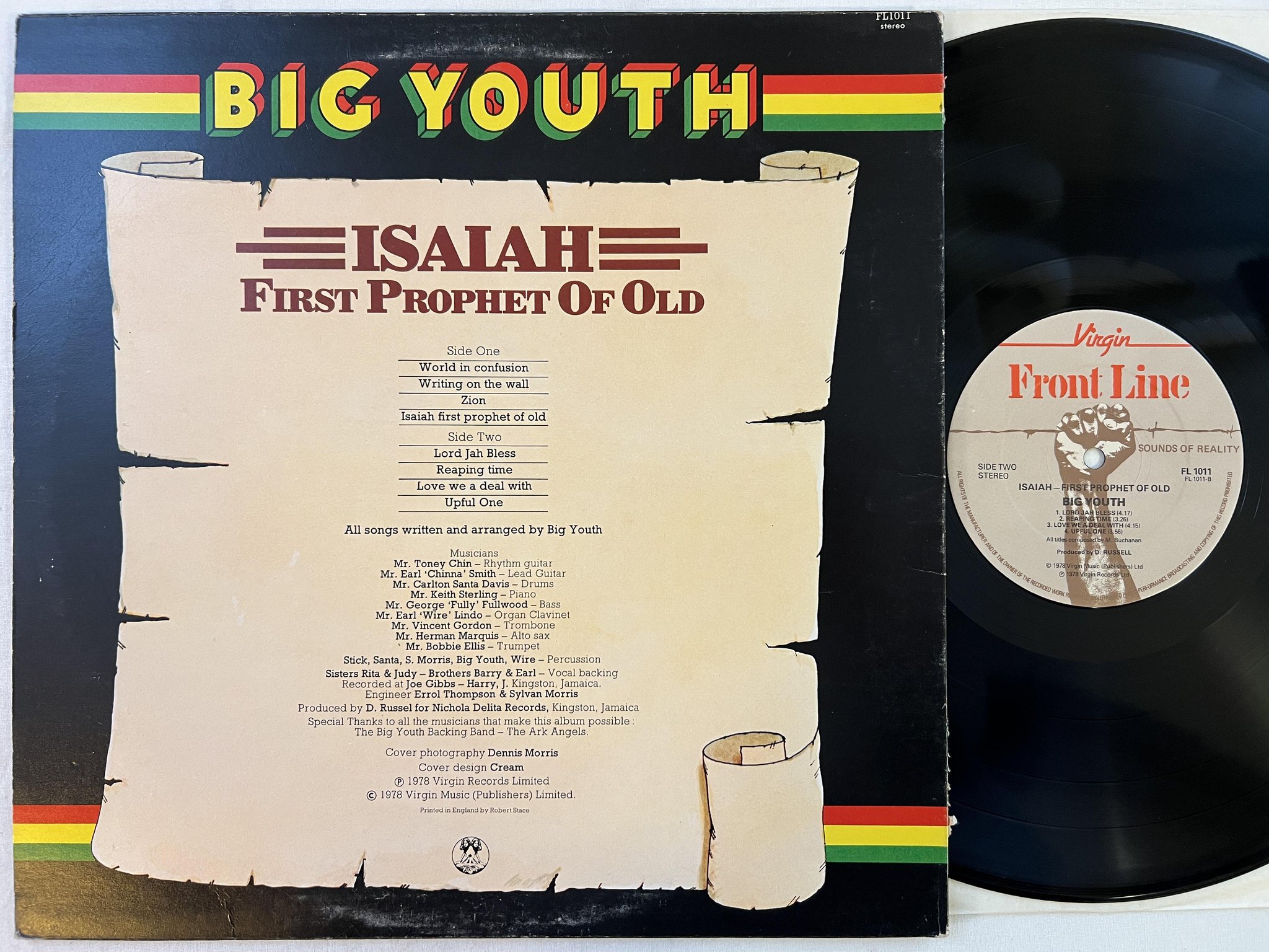 Omslagsbild för skivan BIG YOUTH isaiah - first prophet of old LP -78 UK FRONT LINE FL 1011