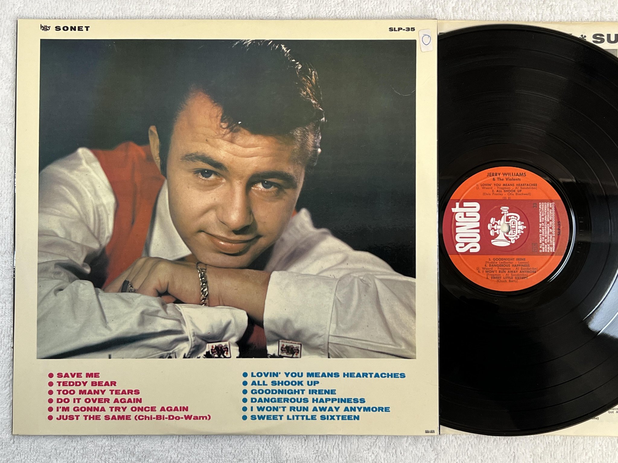 Omslagsbild för skivan JERRY WILLIAMS Mr Dynamite LP re Swe SONET SLP-35 *** VERY RARE ***