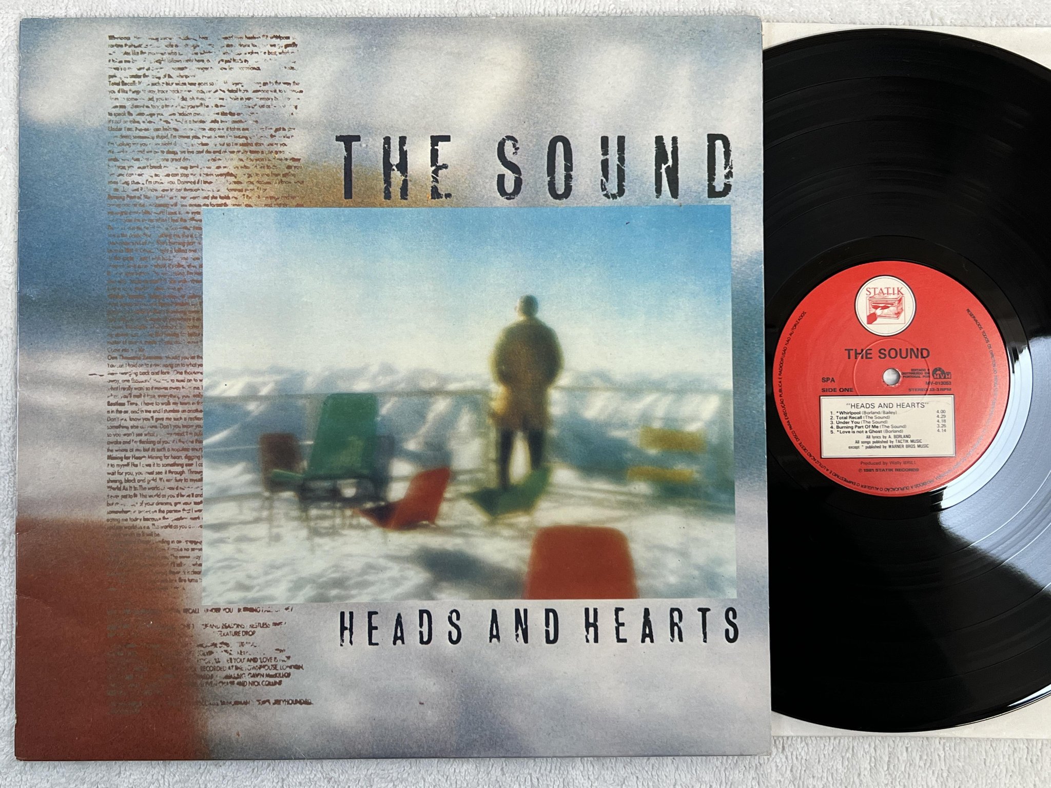 Omslagsbild för skivan THE SOUND heads and hearts LP -81 Portugal Discos MVM MV 013053