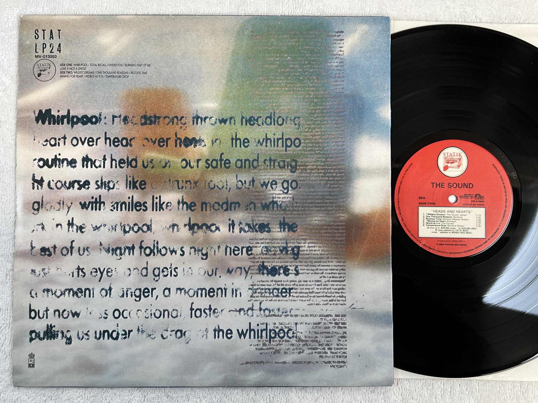 Omslagsbild för skivan THE SOUND heads and hearts LP -81 Portugal Discos MVM MV 013053