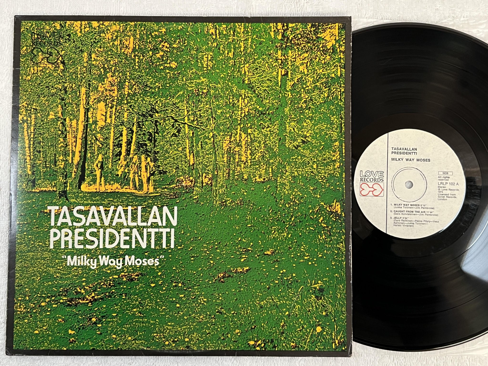 Omslagsbild för skivan TASAVALLAN PRESIDENTTI milky way moses LP -74 Fin LOVE LRLP 102 ** jazz-prog **