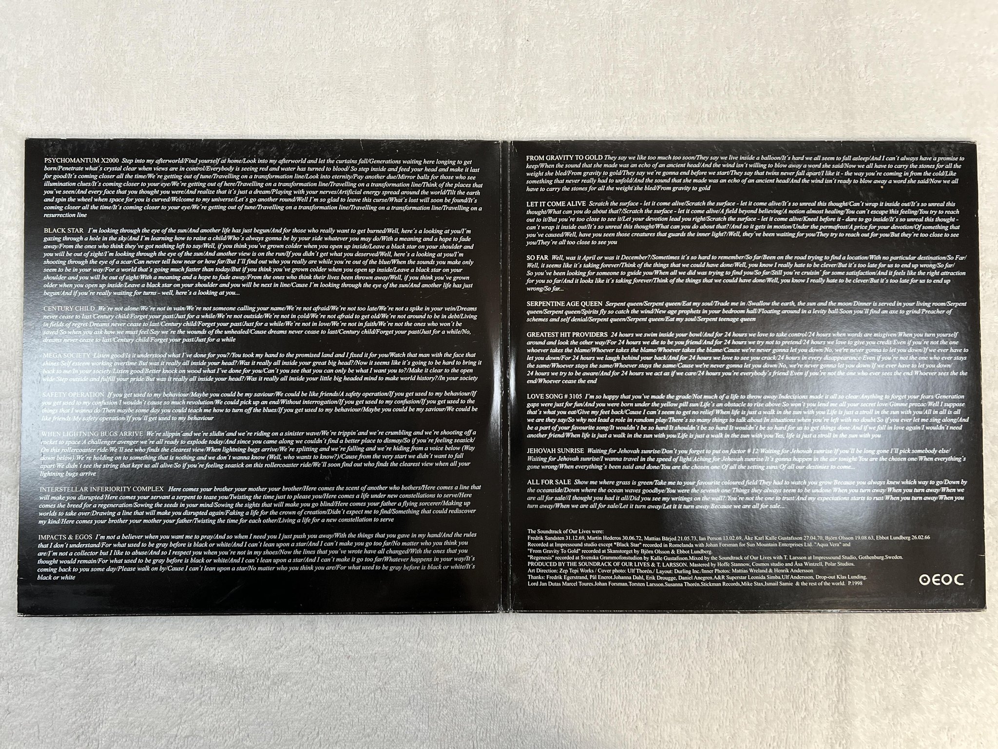 Omslagsbild för skivan SOUNDTRACK OF OUR LIVES II 2xLP 2002 Ger STICKMAN Psychobabble 038