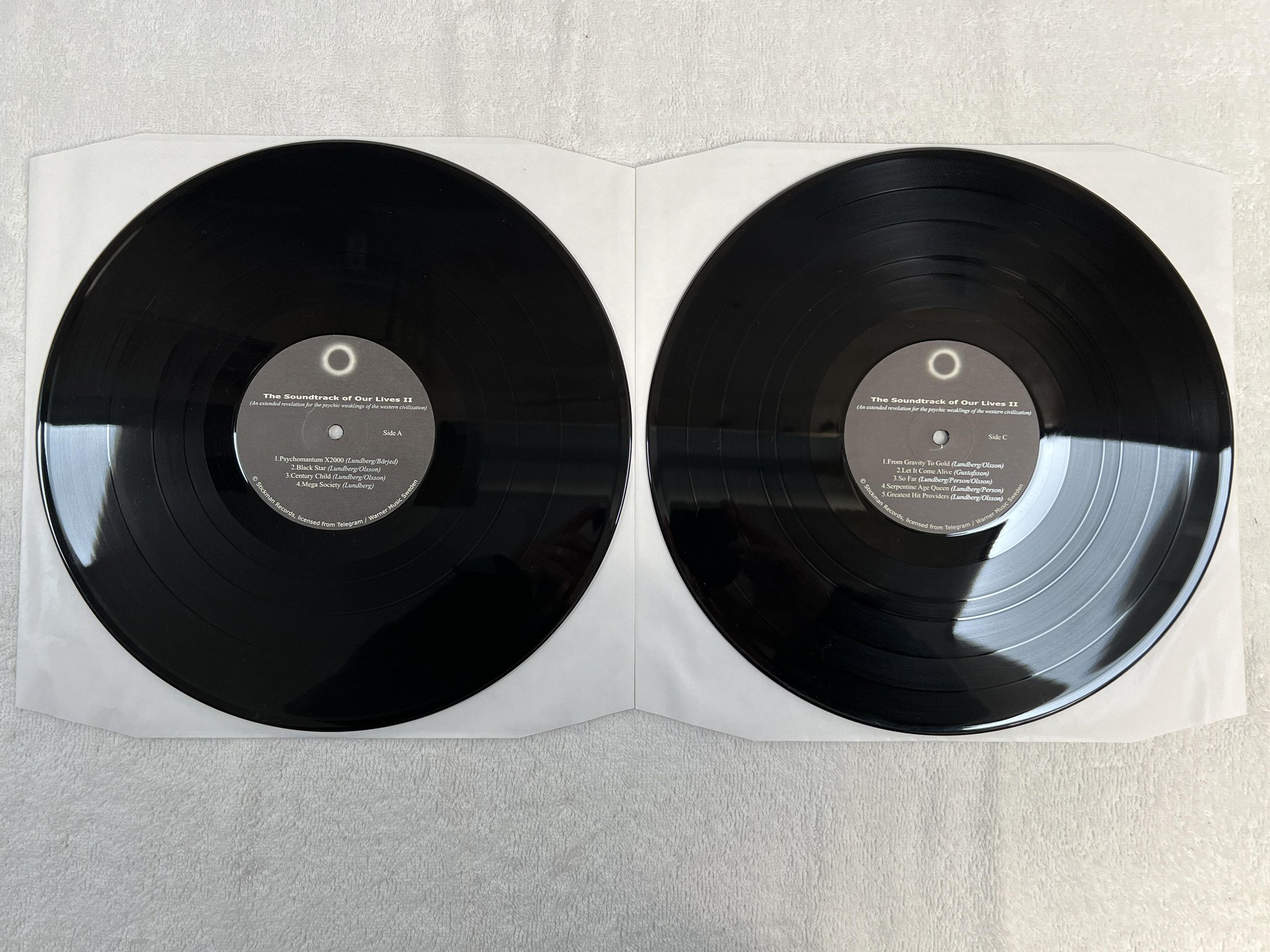 Omslagsbild för skivan SOUNDTRACK OF OUR LIVES II 2xLP 2002 Ger STICKMAN Psychobabble 038