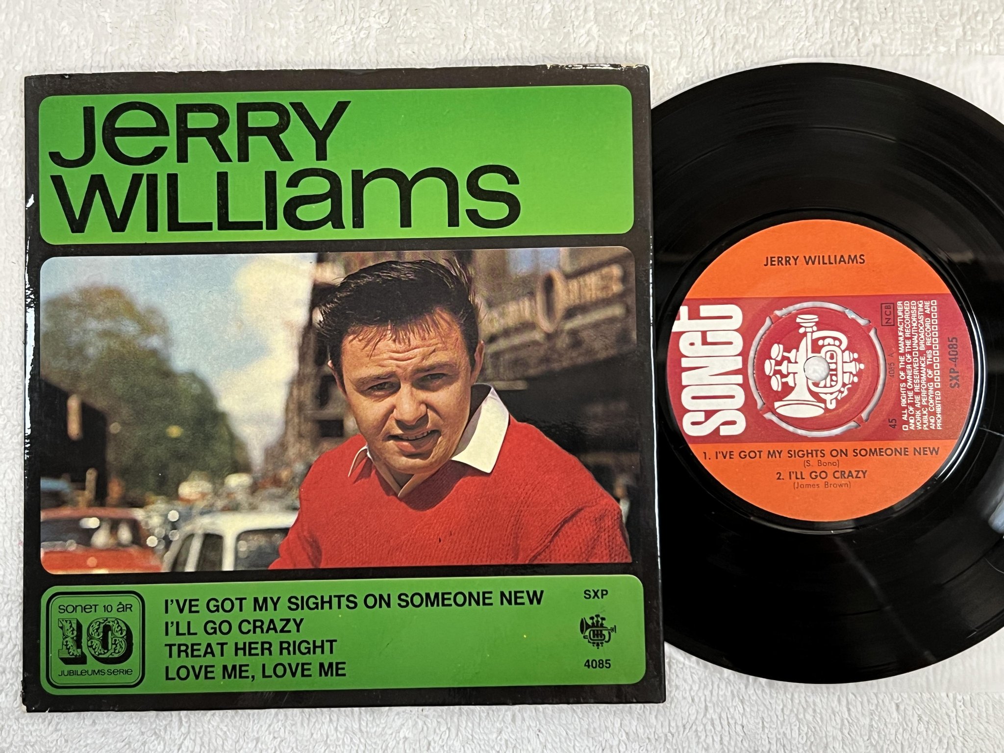 Omslagsbild för skivan JERRY WILLIAMS I've got my sight 7"EP -68 Swe SONET SXP-4085