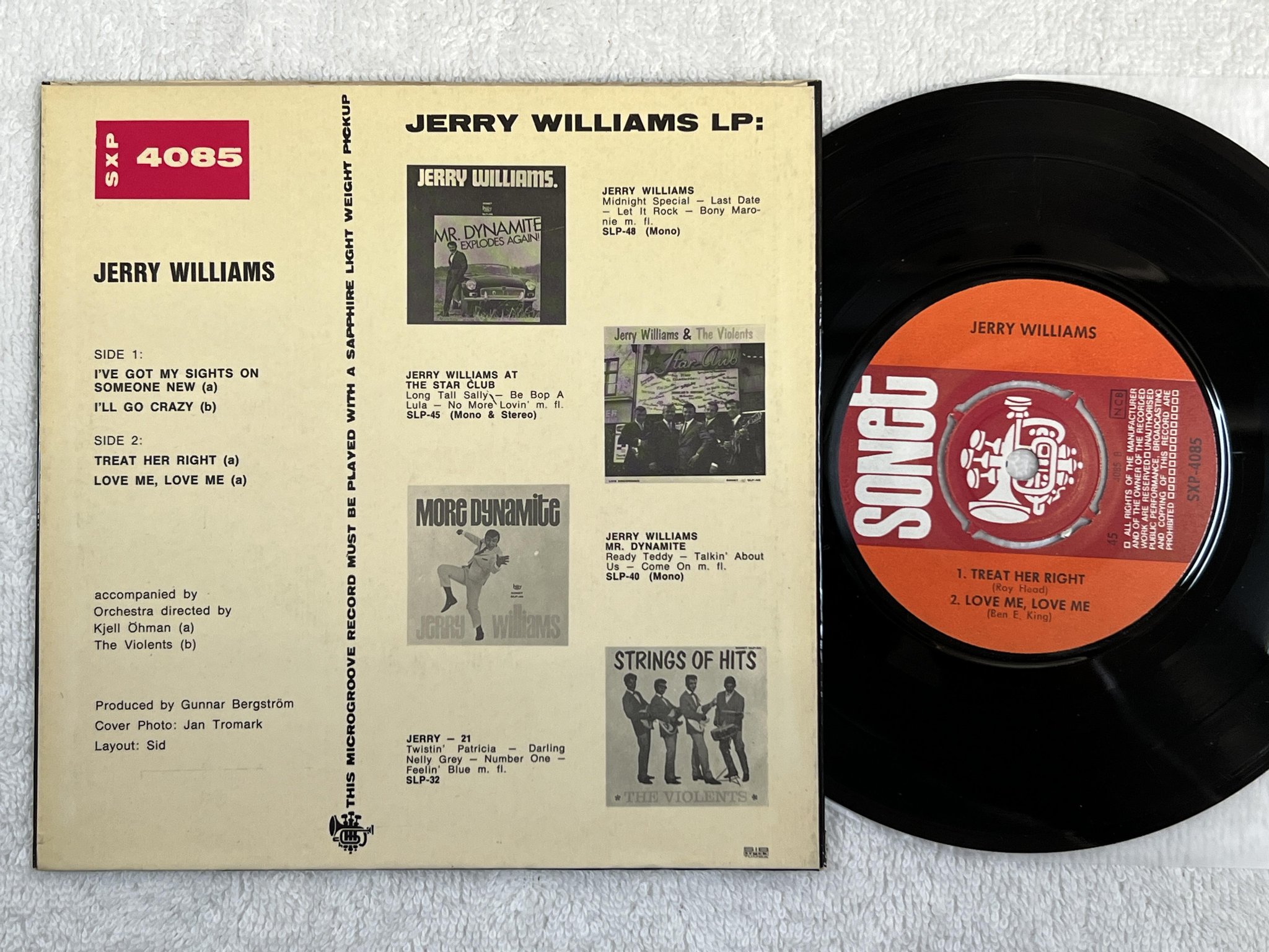 Omslagsbild för skivan JERRY WILLIAMS I've got my sight 7"EP -68 Swe SONET SXP-4085