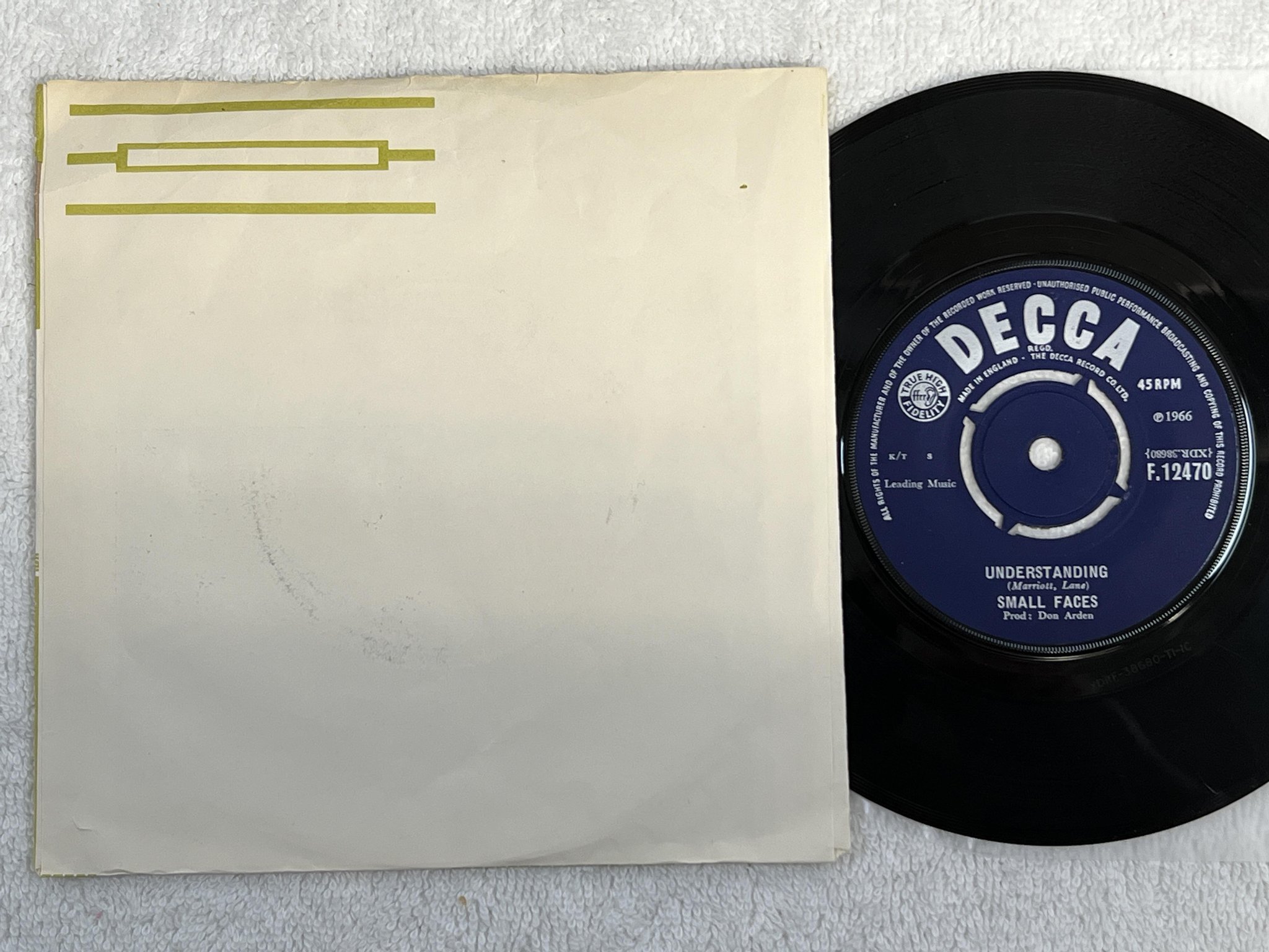 Omslagsbild för skivan SMALL FACES All Or Nothing 7" -66 Swe DECCA F 12470