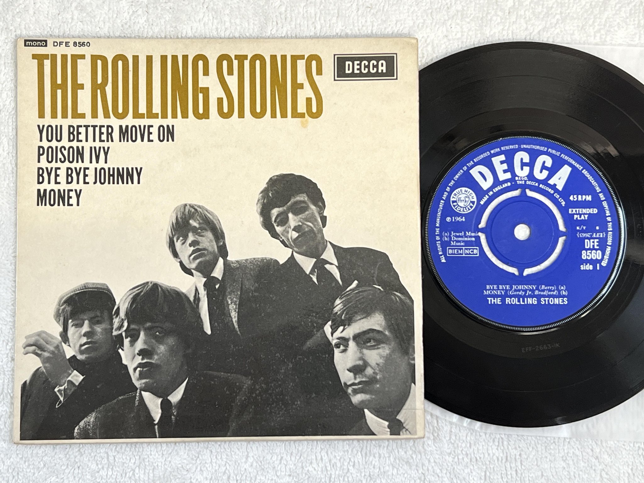 Omslagsbild för skivan THE ROLLING STONES you better move on 7"ep -64 UK DECCA DFE 8560