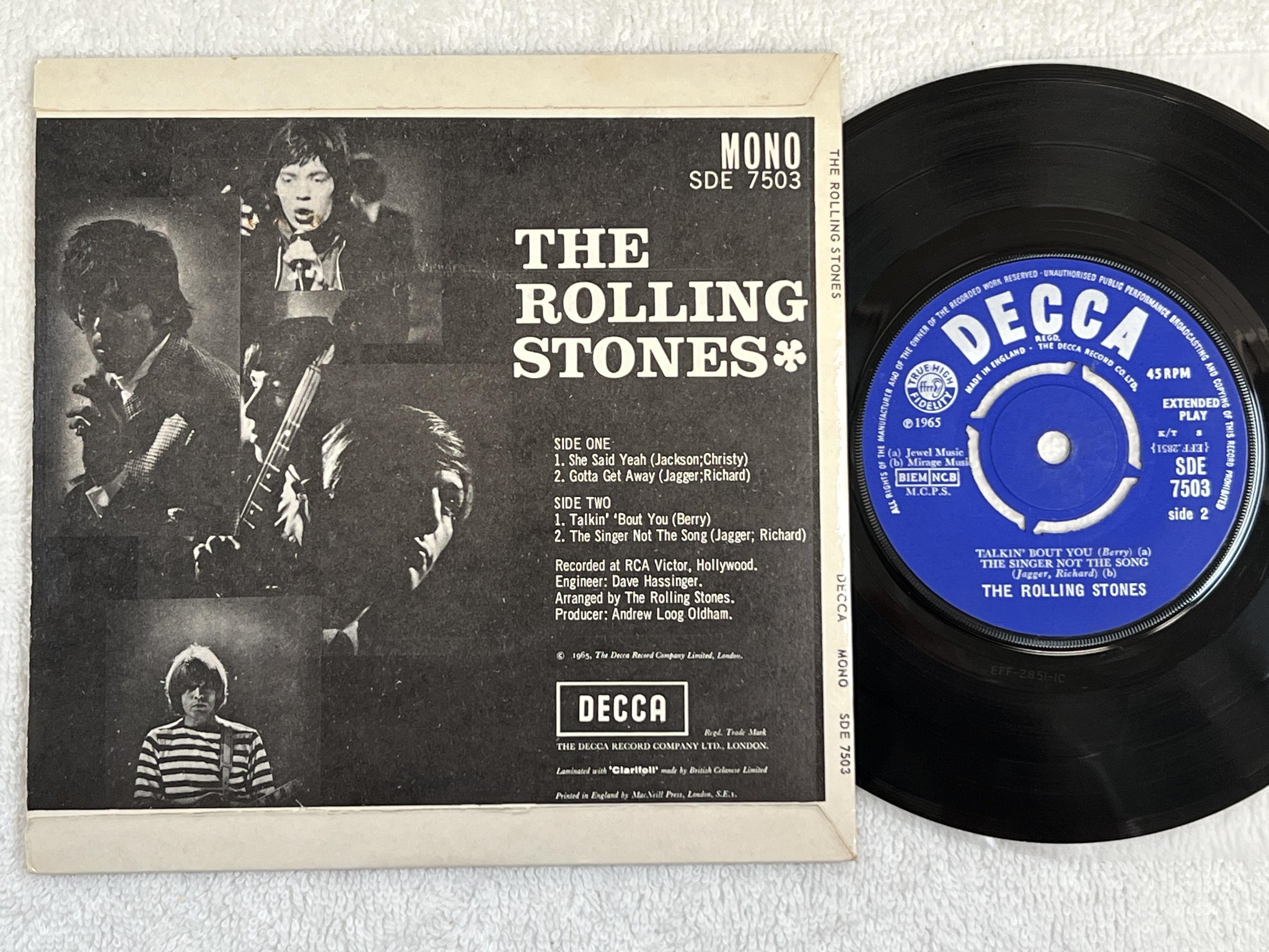 Omslagsbild för skivan THE ROLLING STONES s/t 7"ep -65 UK DECCA SDE 7503
