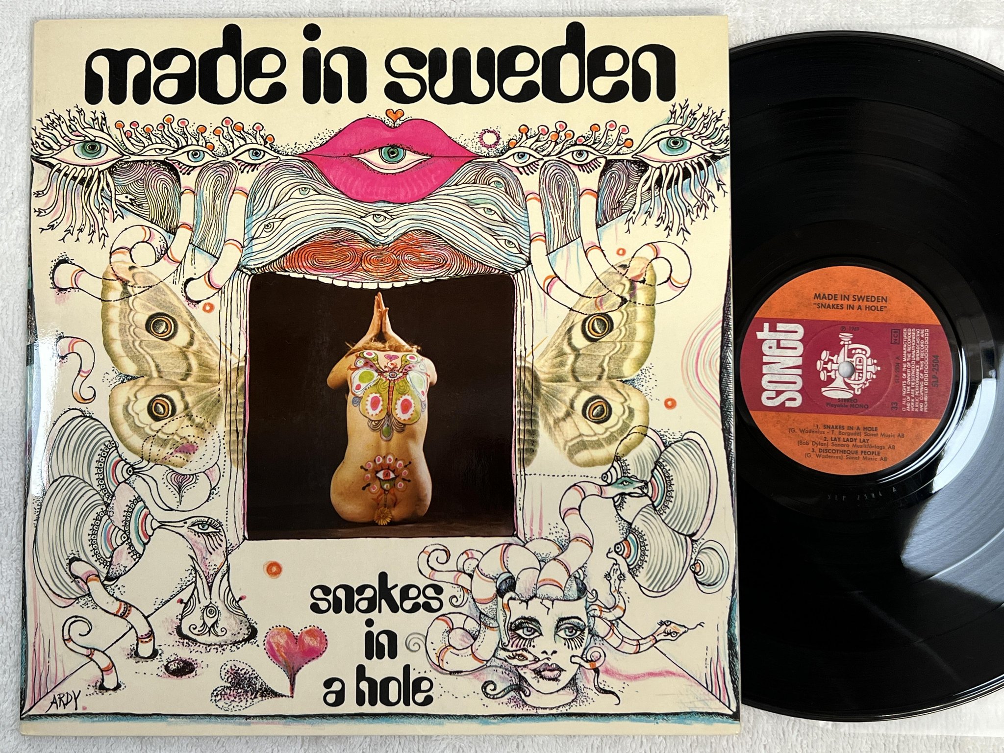 Omslagsbild för skivan MADE IN SWEDEN snakes in the hole LP -69 Swe SONET SLP 2504 JAZZ-PSYCH