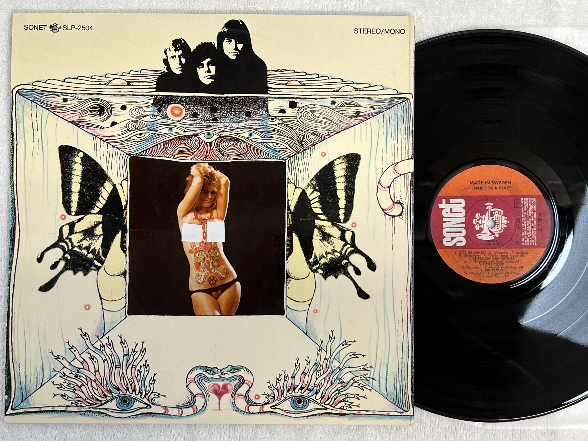 Omslagsbild för skivan MADE IN SWEDEN snakes in the hole LP -69 Swe SONET SLP 2504 JAZZ-PSYCH