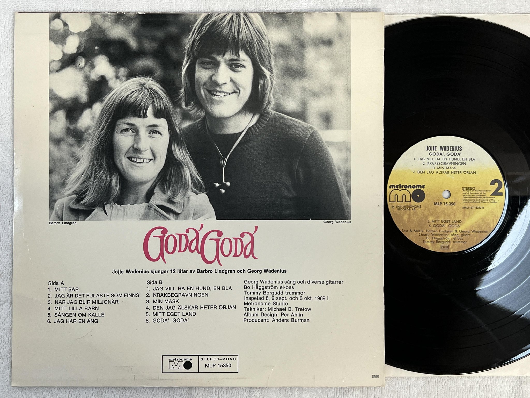 Omslagsbild för skivan JOJJE WADENIUS goda goda LP Swe METRONOME MLP 15350 ** GREAT ALBUM **