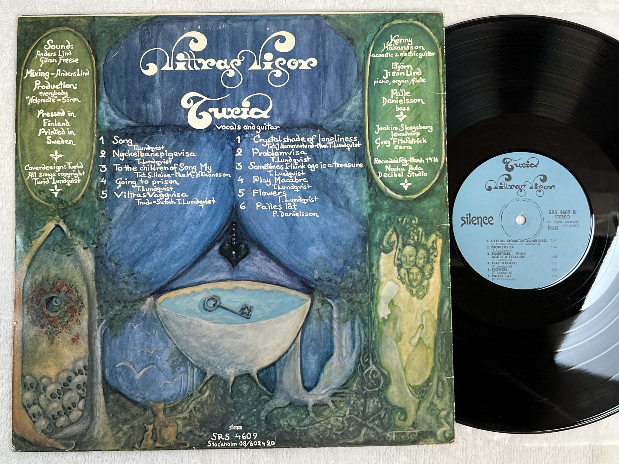 Omslagsbild för skivan TURID vittras visor LP -71 Swe SILENCE SRS 4609 ** RARE PROG **
